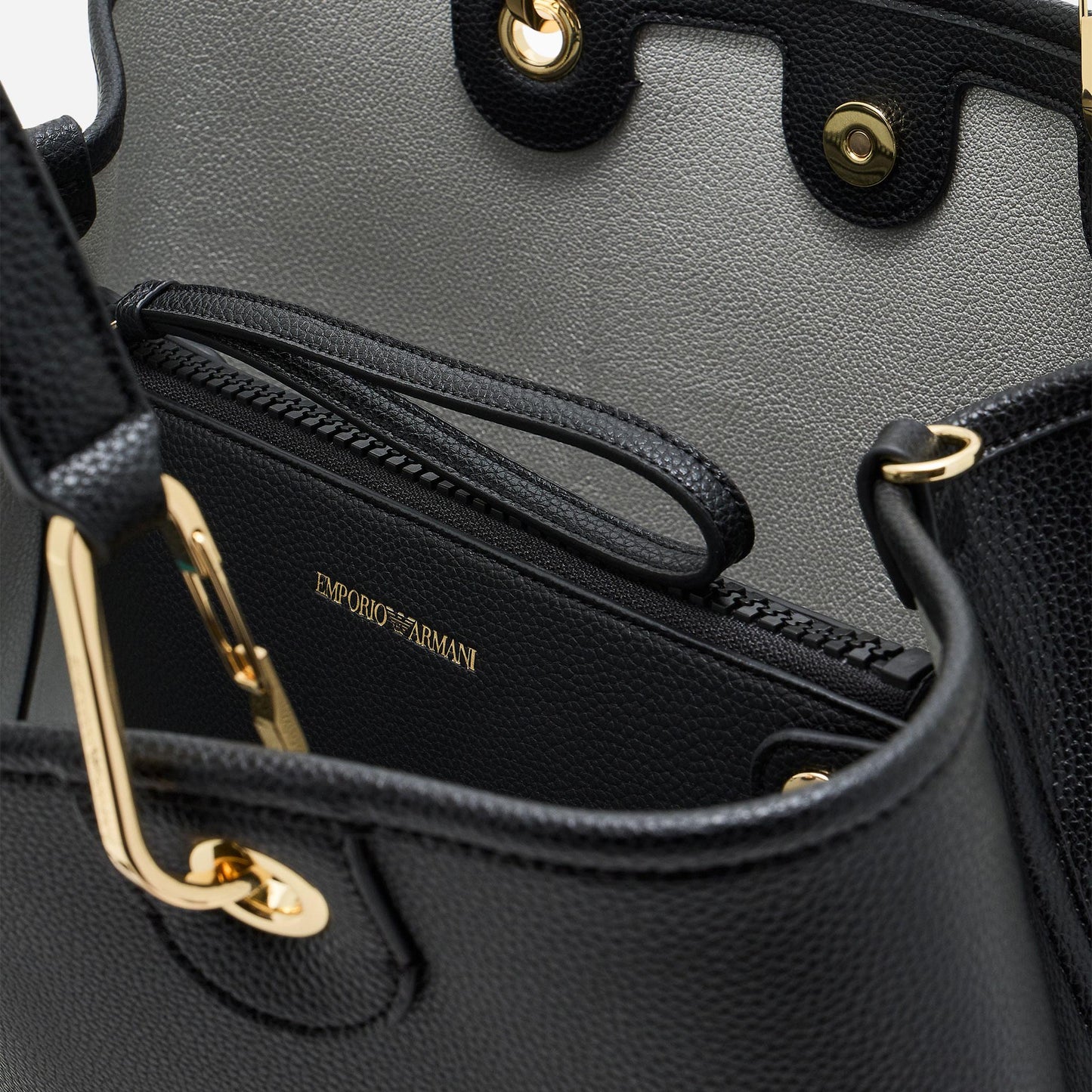 Emporio Armani SHOPPING BAG NERO/SILVER 