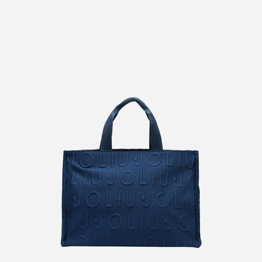 LIU JO Borsa tote media in maglia Blue sky 