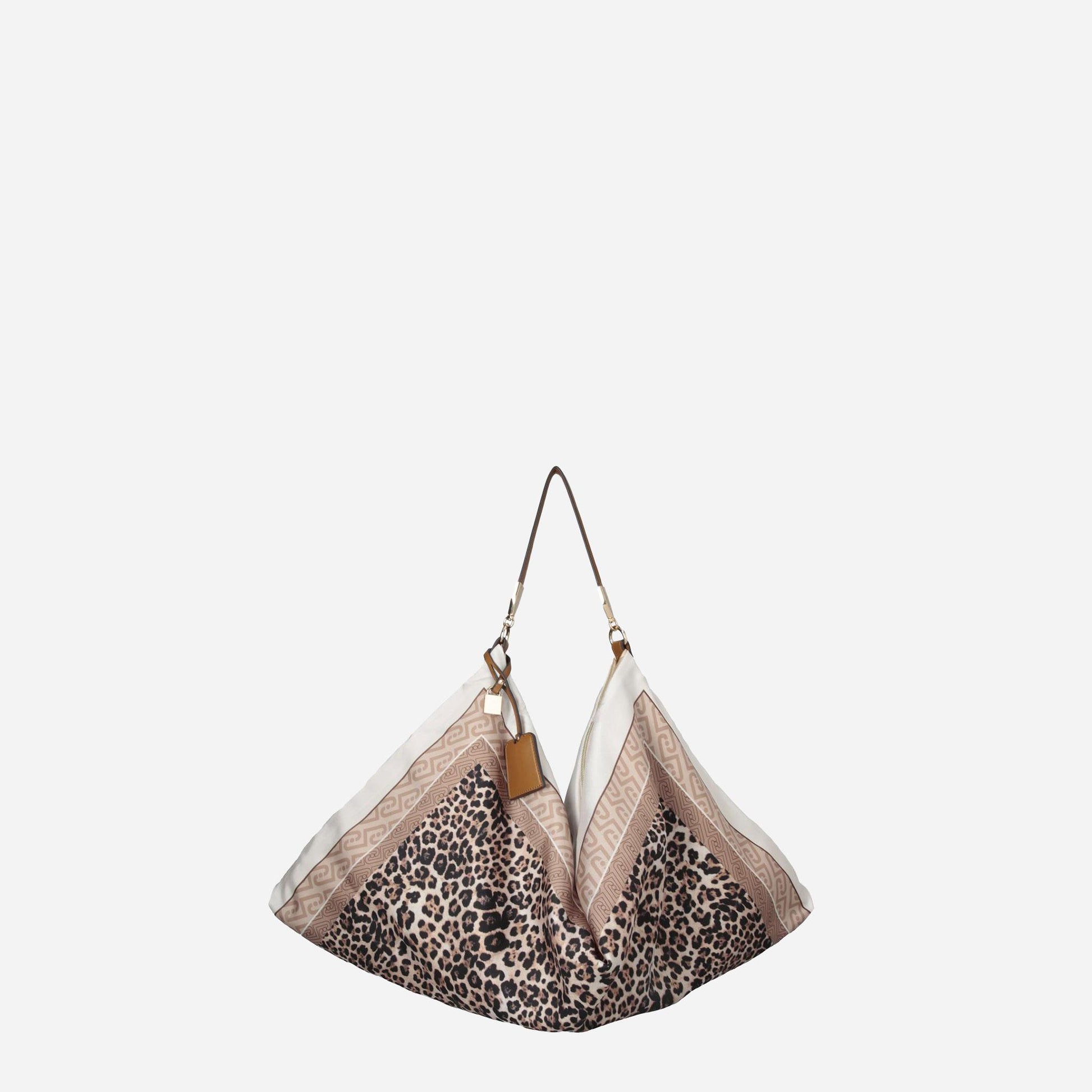 LIU JO Borsa foulard media Animalier natural 