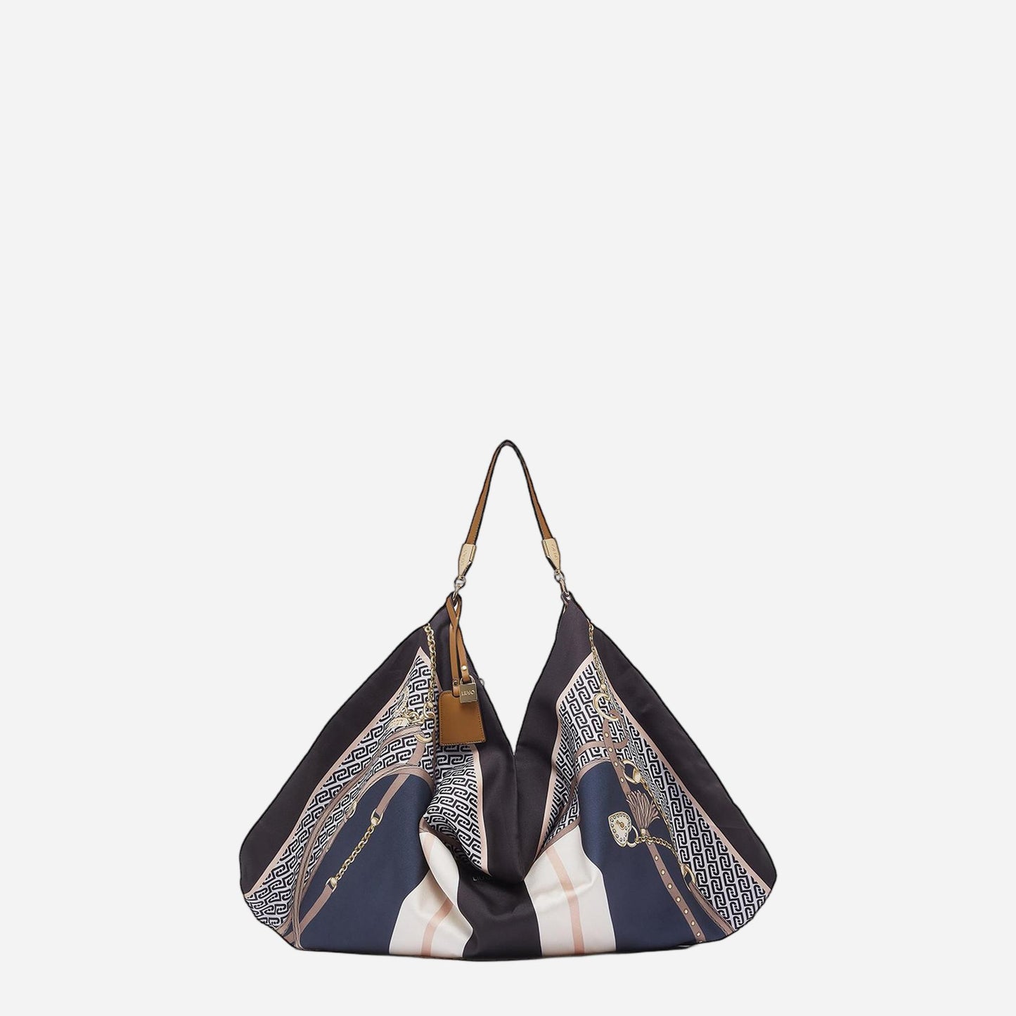 LIU JO Borsa foulard media St.metall.nero 