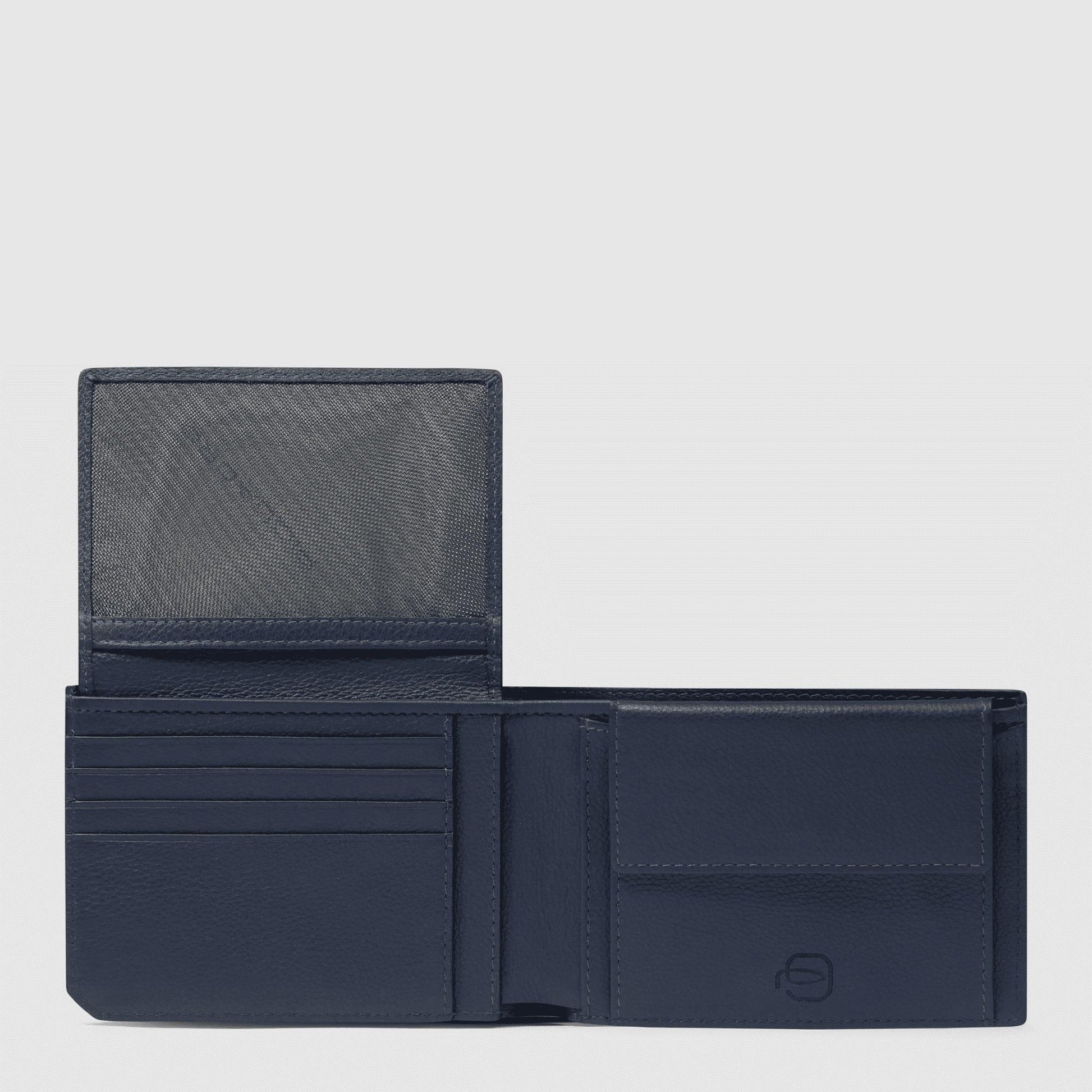 PIQUADRO Portafogli uomo con porta documenti, portamonete Blu 