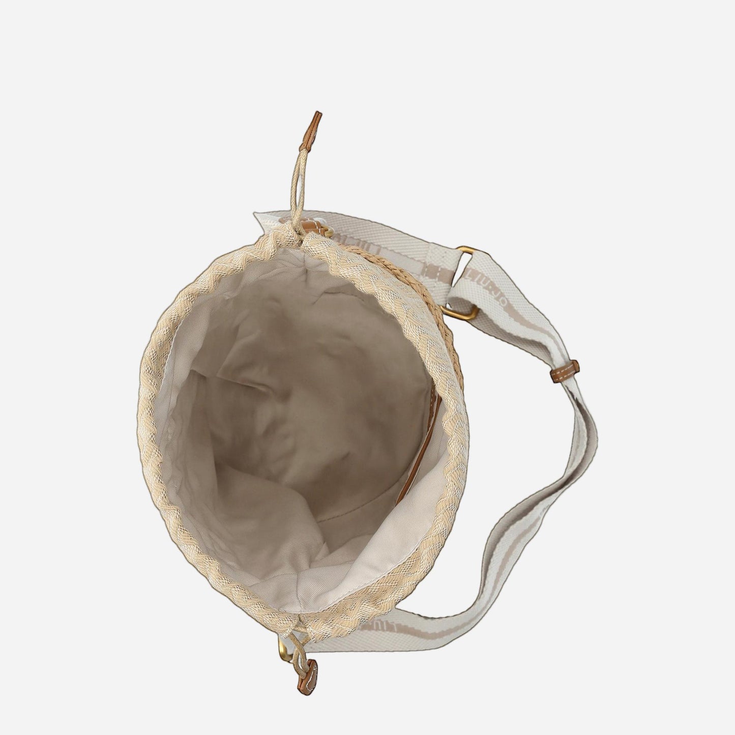 LIU JO Borsa secchiello in paglia CREAM 