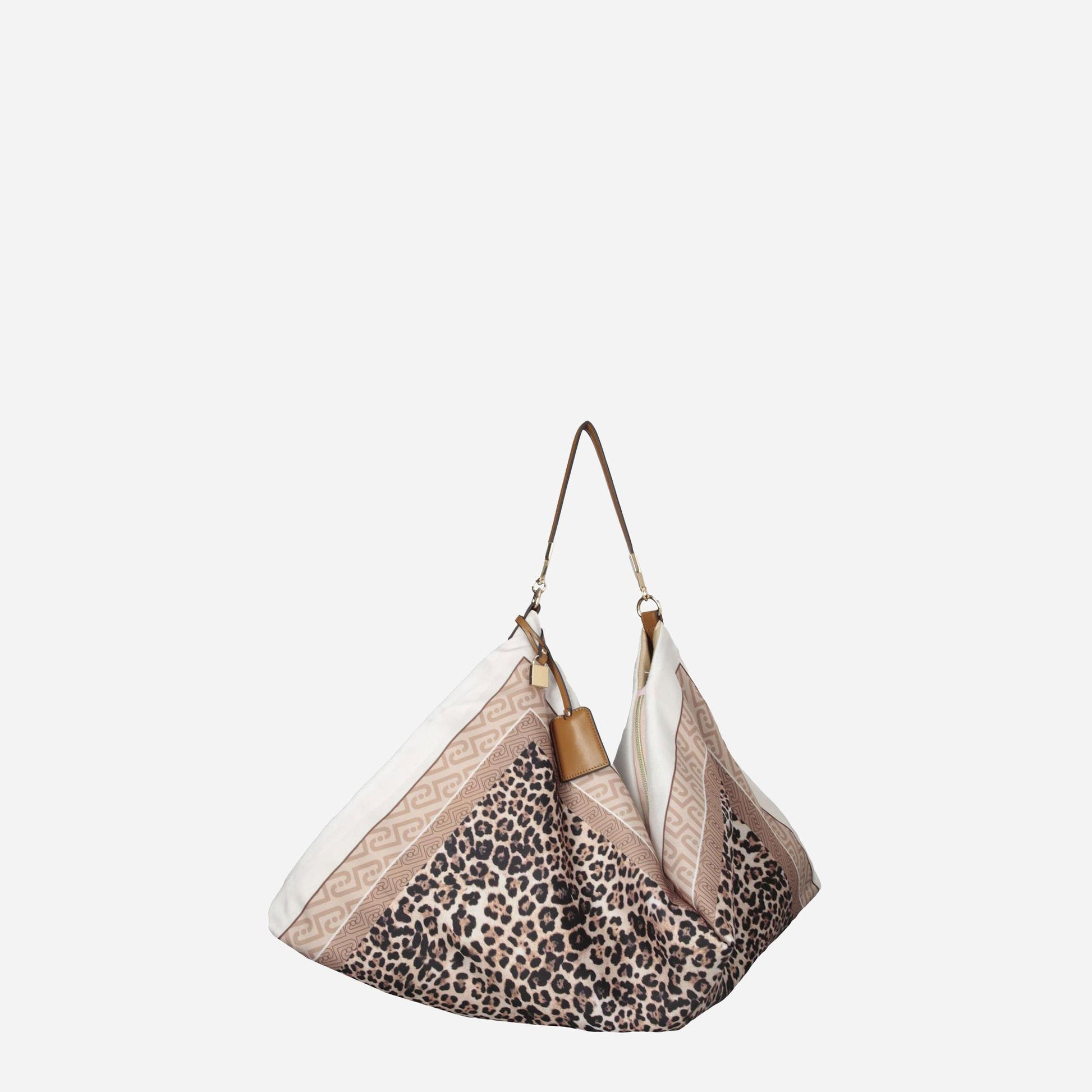 LIU JO Borsa foulard media Animalier natural 