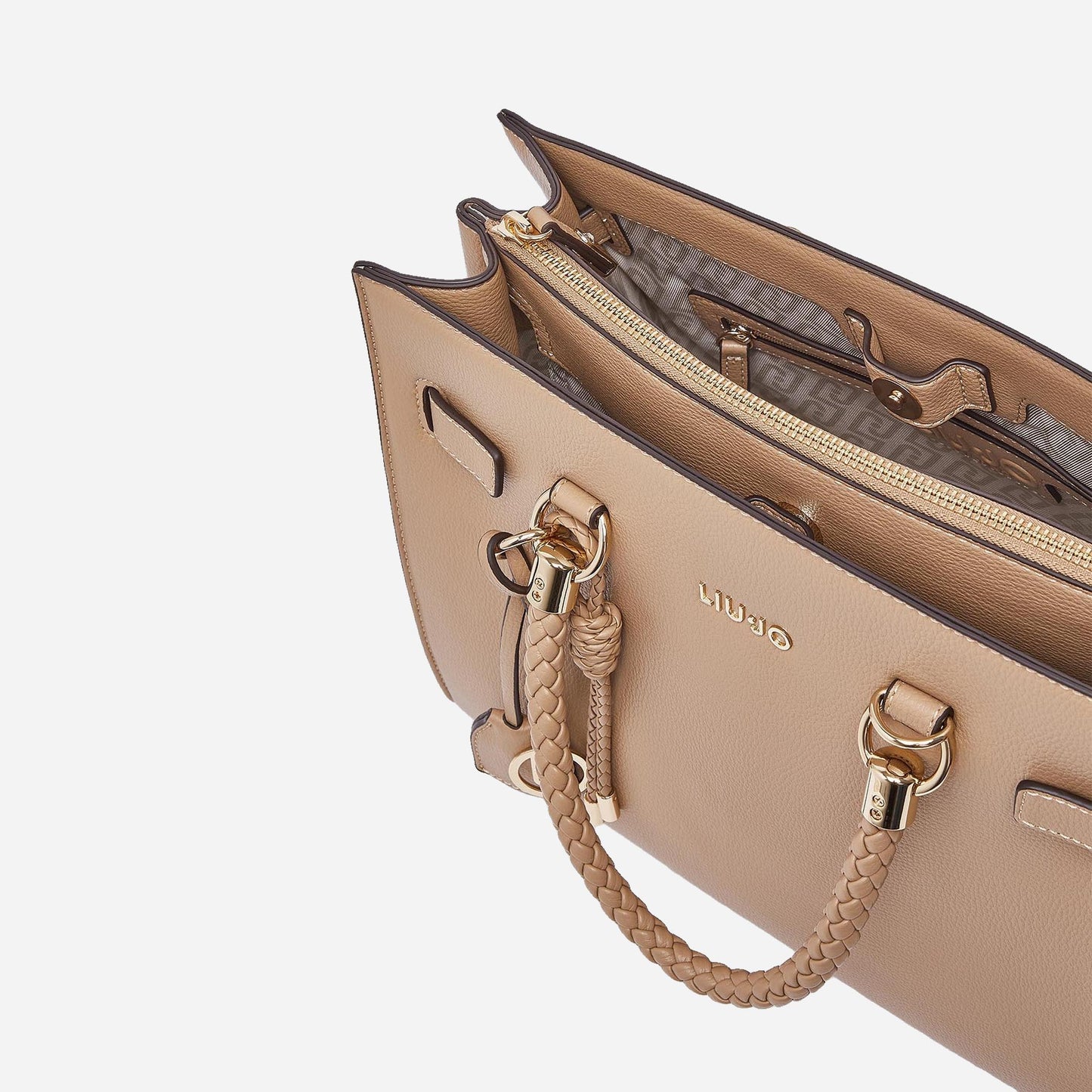 LIU JO Borsa satchel media con charms Cammello 
