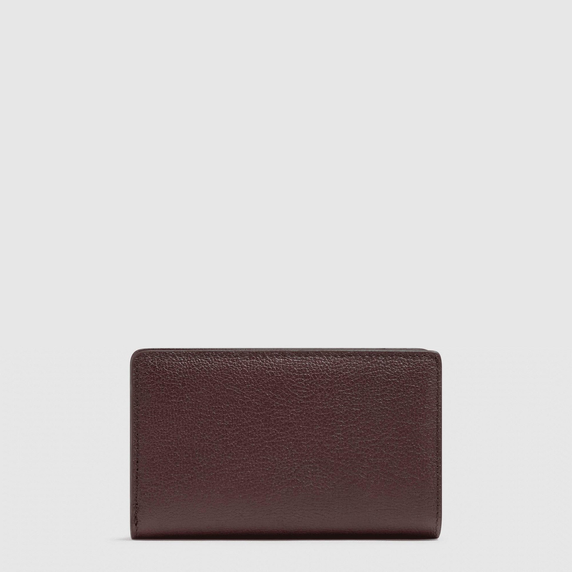 PIQUADRO Portafogli da donna in pelle con porta monete BORDEAUX 