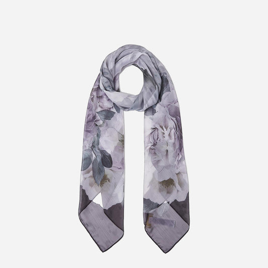 LIU JO Foulard grande con peonie BLACK 