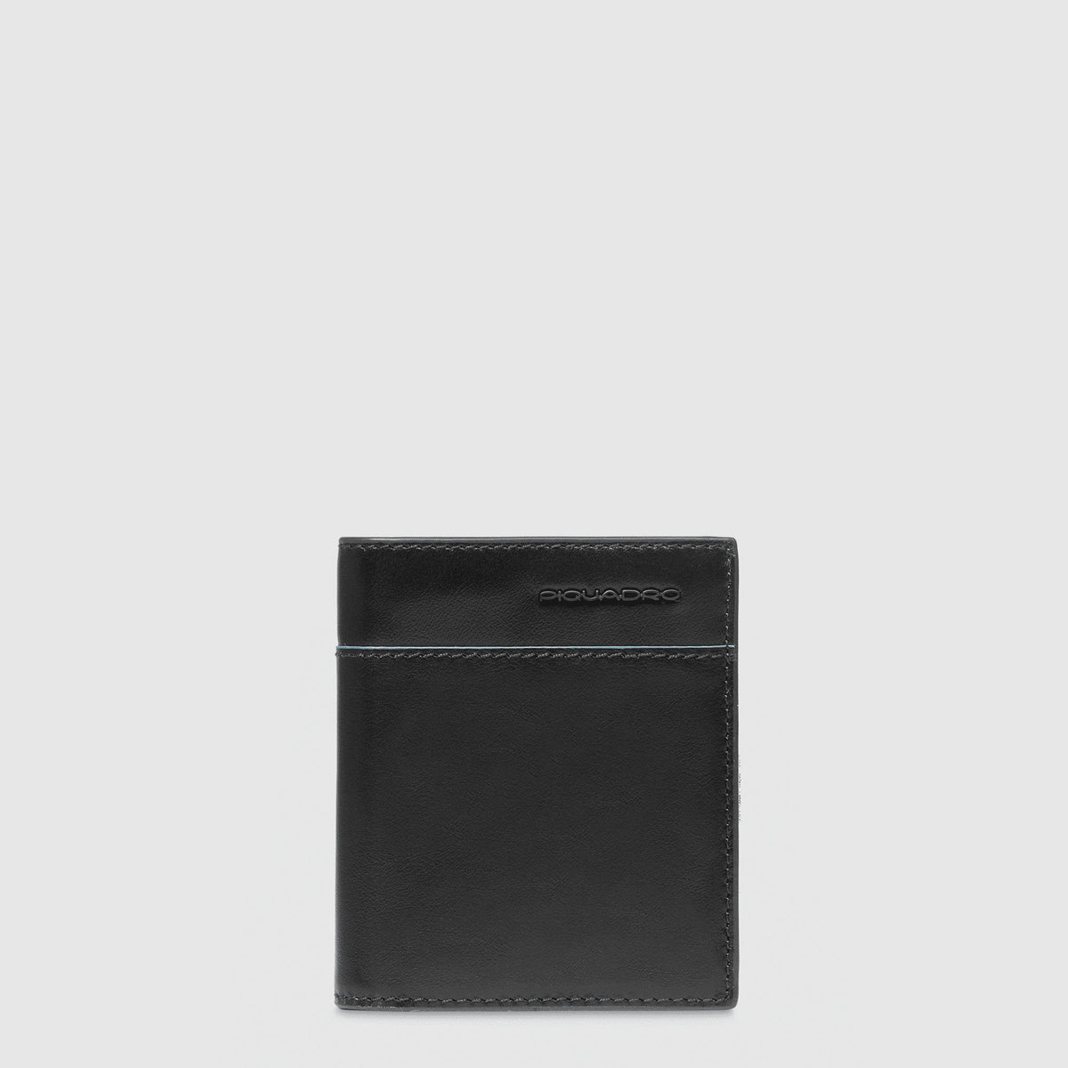 PIQUADRO Portafoglio uomo verticale in pelle, porta monete Nero 