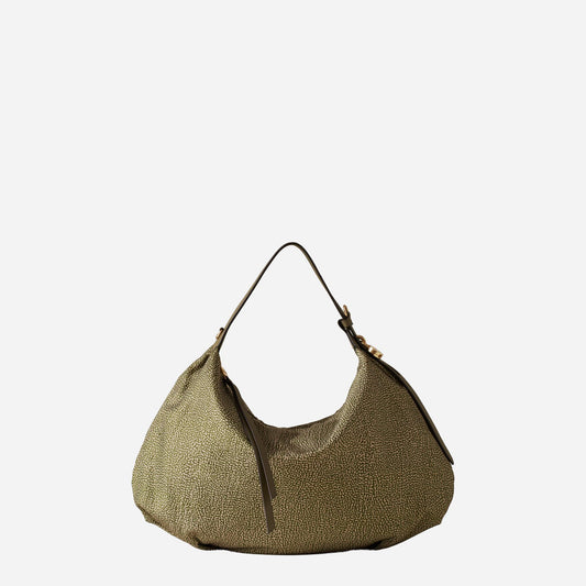 borbonese PRIVE BORSA HOBO MEDIUM Olive 