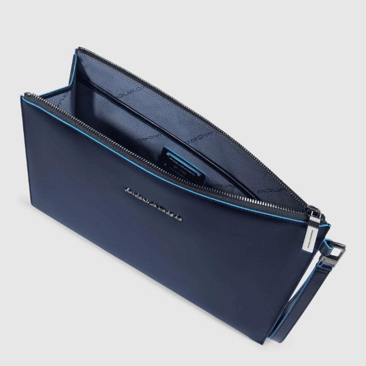 PIQUADRO Pochette uomo porta iPad® in pelle con polsiera BLU2 