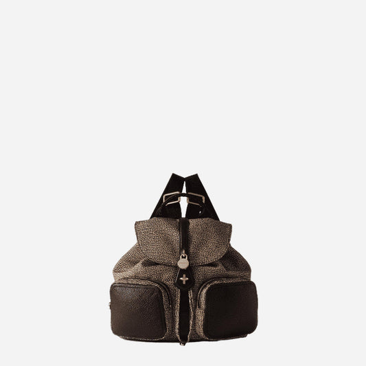 borbonese GEMINI ZAINO MEDIUM OP NATURALE/NERO 