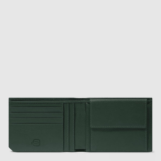PIQUADRO Portafogli uomo in pelle con portamonete Verde 