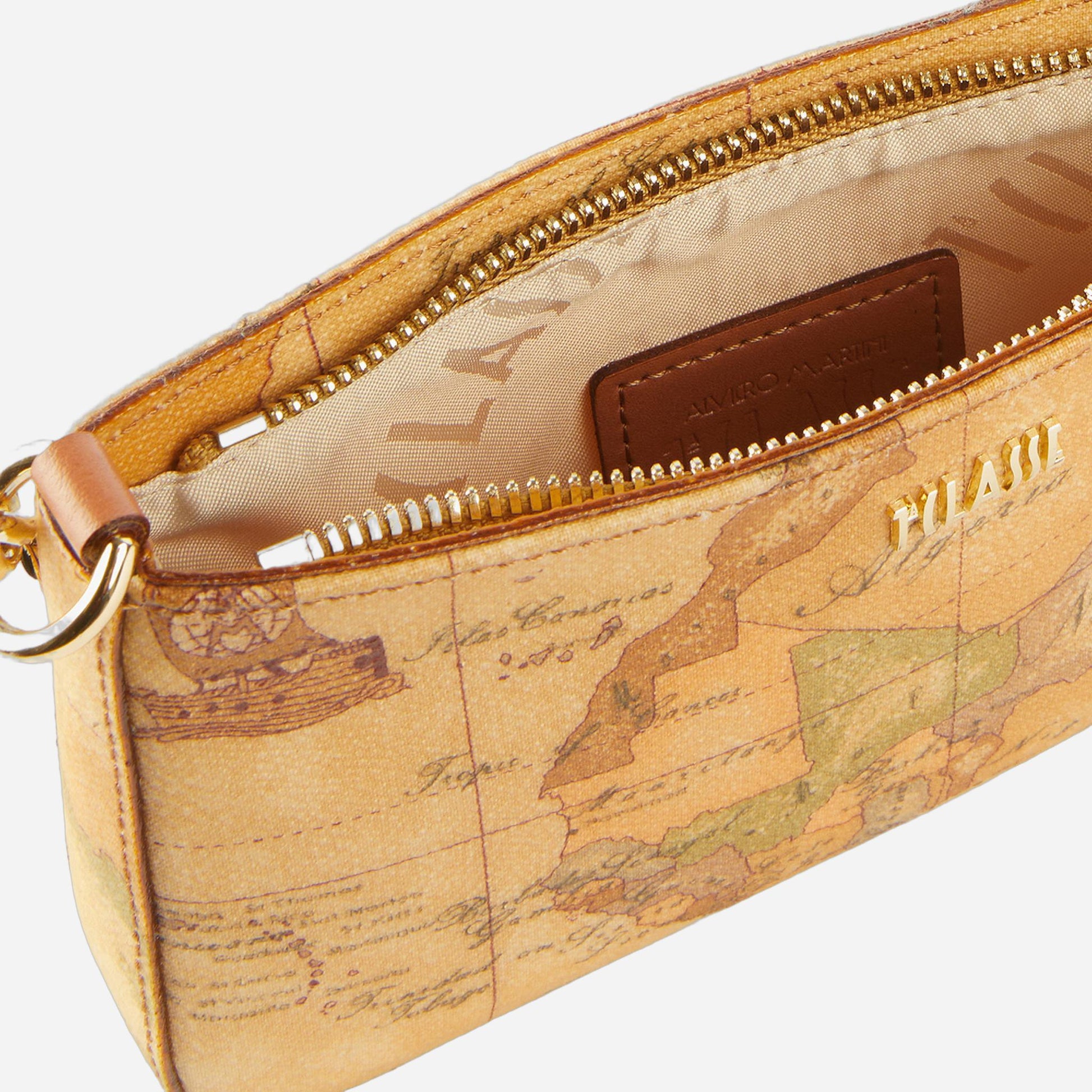 ALVIERO MARTINI Pochette con tracolla in tessuto Geo Classic Naturale Geo Classic 