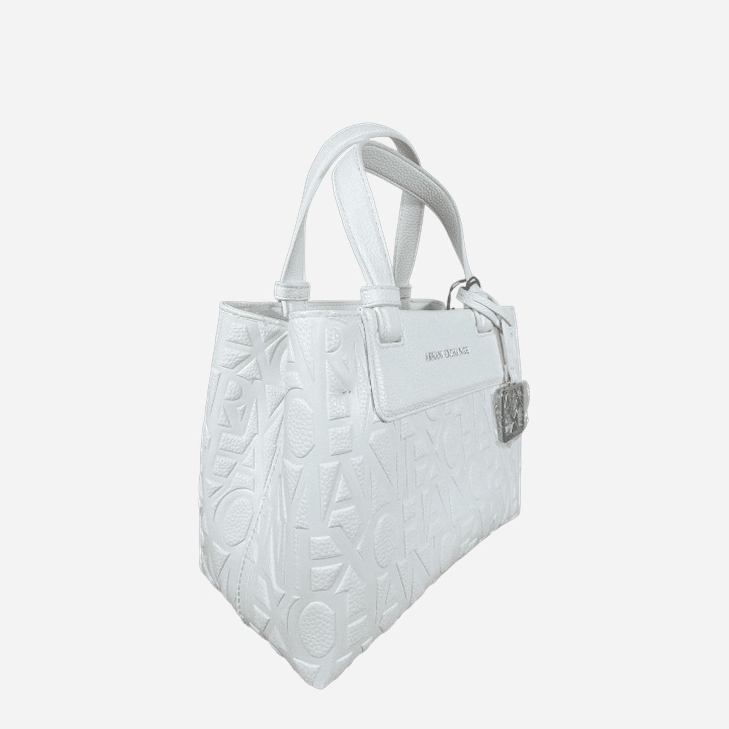 ARMANI EXCHANGE Borsa shopper a spalla rivestita Off White 