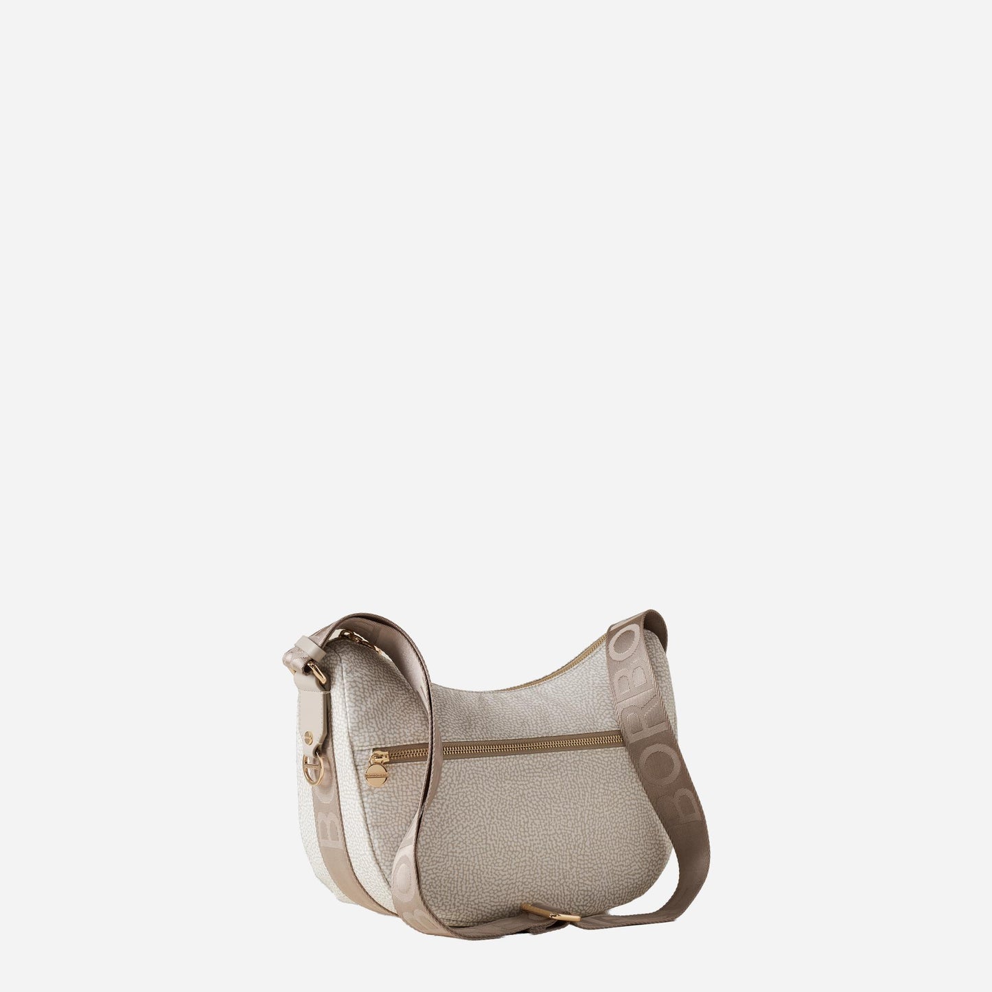 borbonese ECO LINE LUNA BAG SMALL WHITE COTTON 