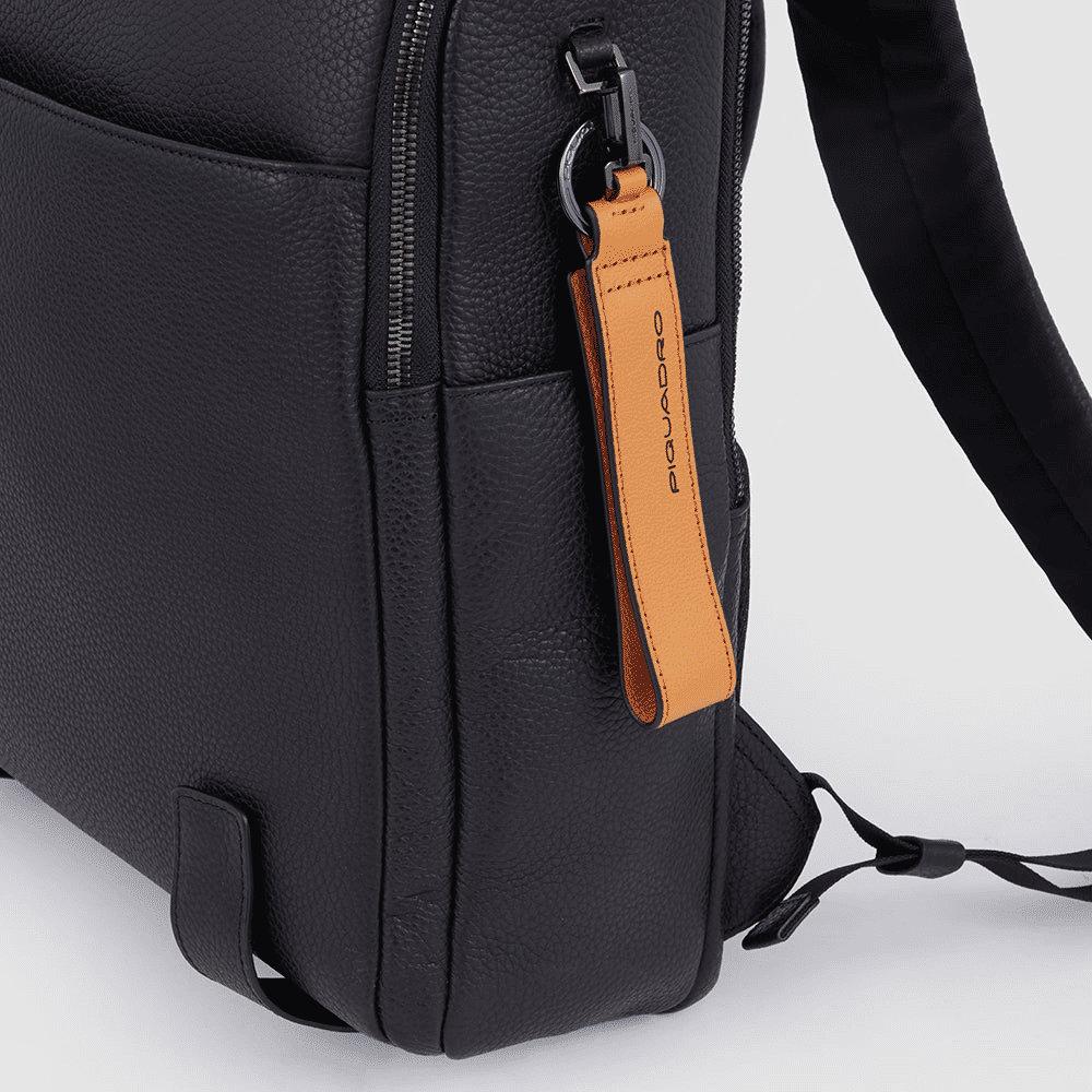 PIQUADRO Zaino uomo porta PC e porta iPad® in pelle Nero 