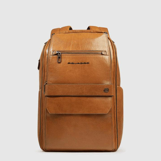PIQUADRO Zaino porta PC 14'' in pelle Beige 