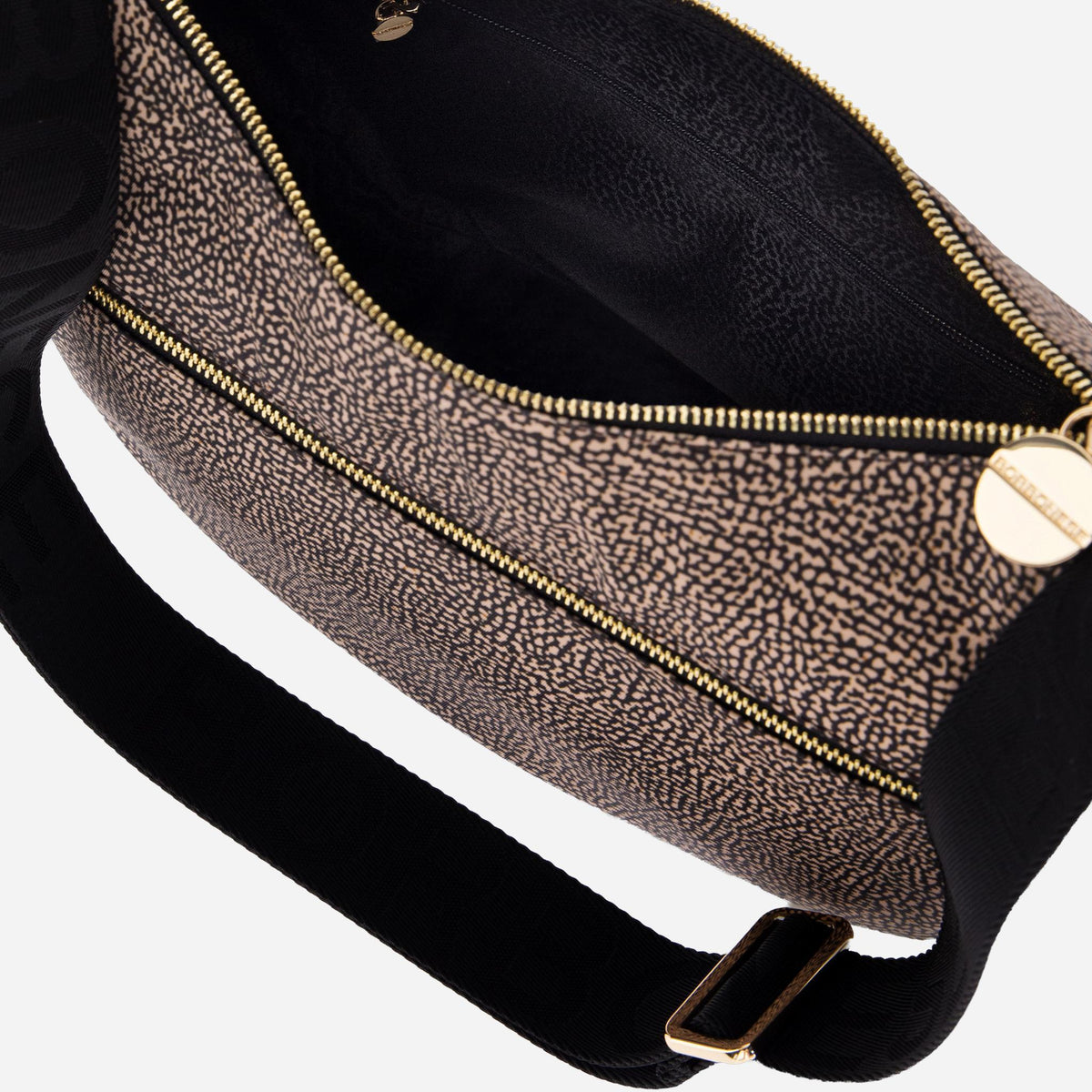 borbonese ECO LINE LUNA BAG MIDDLE OP NATURALE/NERO 