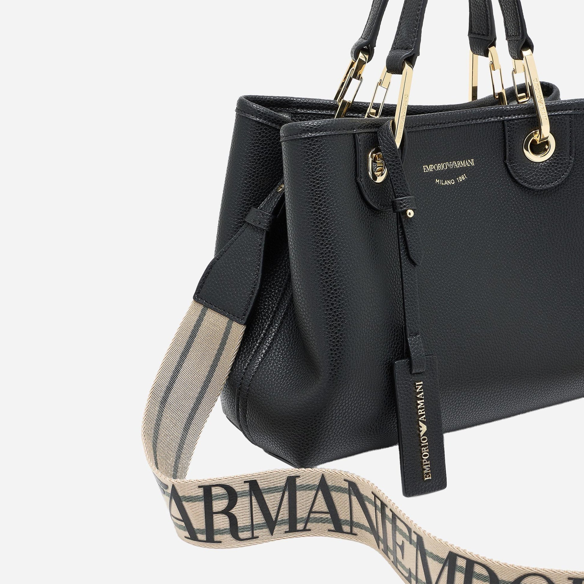 Emporio Armani SHOPPING BAG BLACK/ SILVER 
