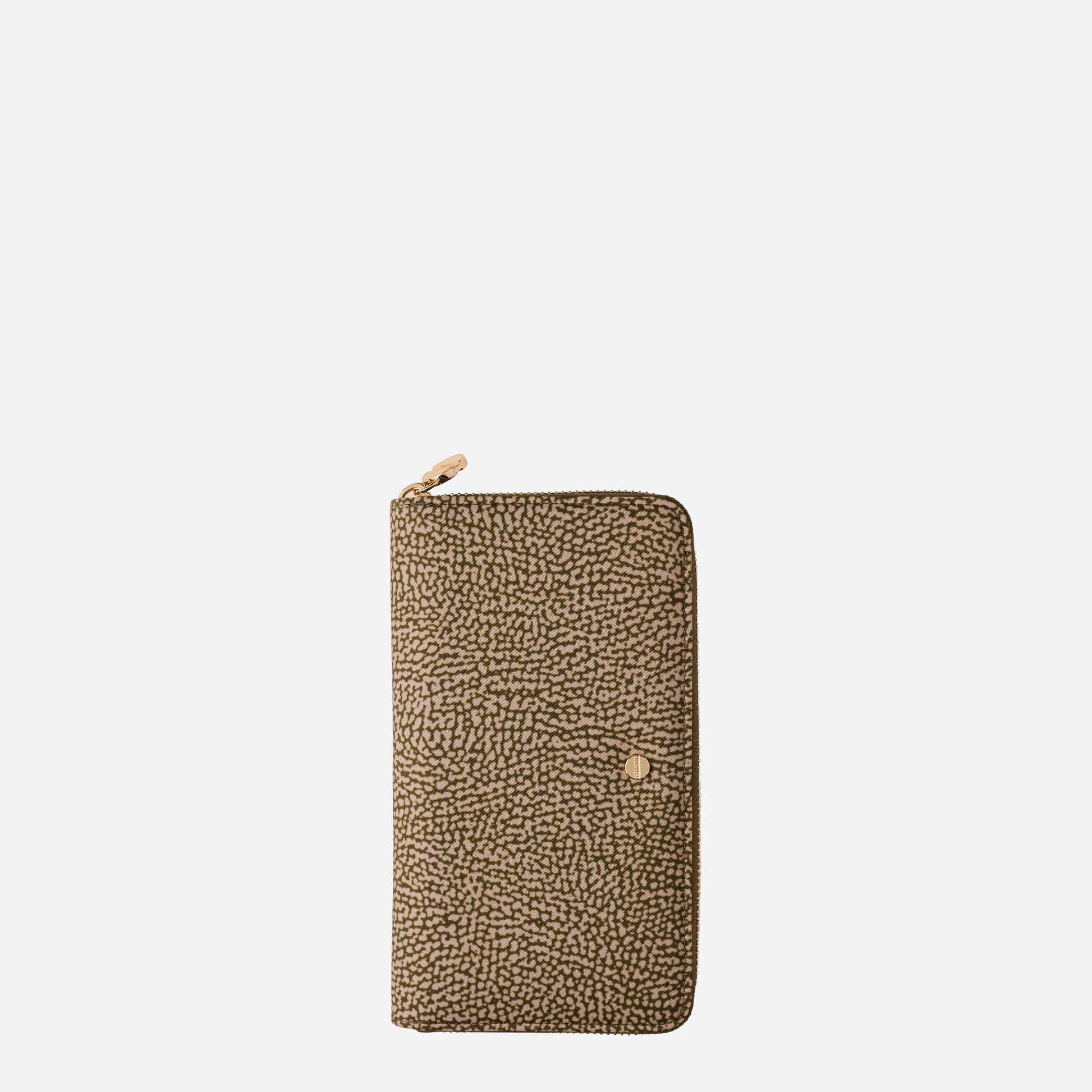 borbonese PORTAFOGLIO LARGE ZIP AROUND Olive 