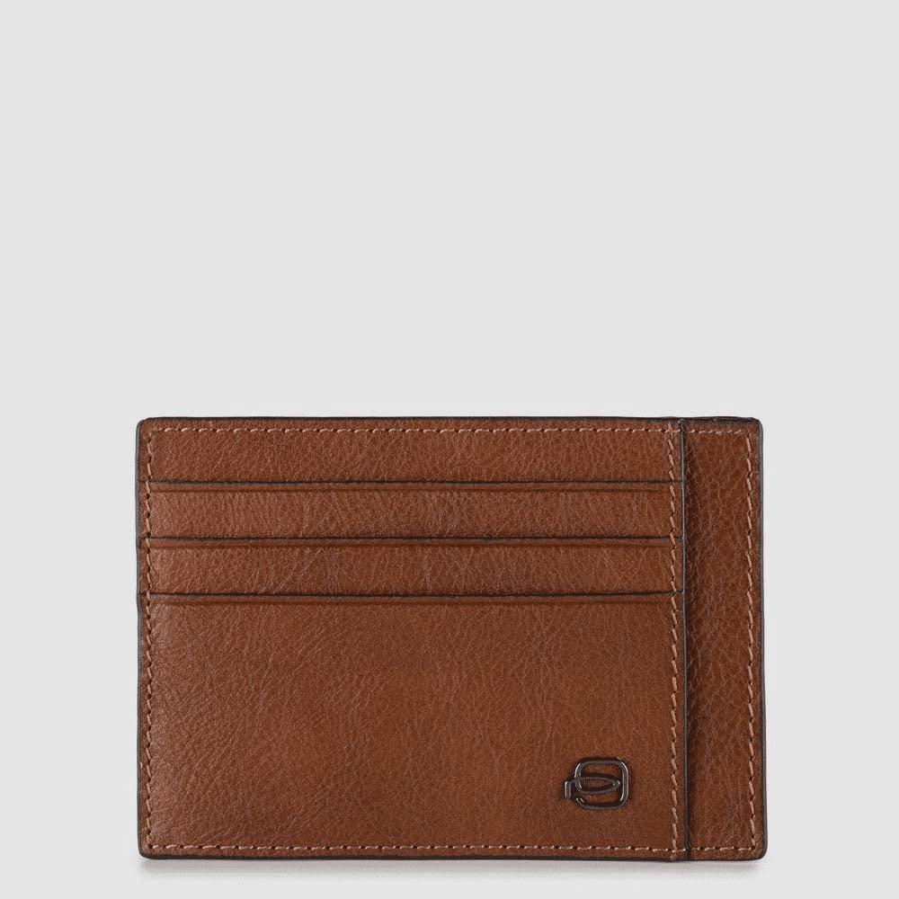 PIQUADRO Porta carte di credito in pelle Testa di moro 