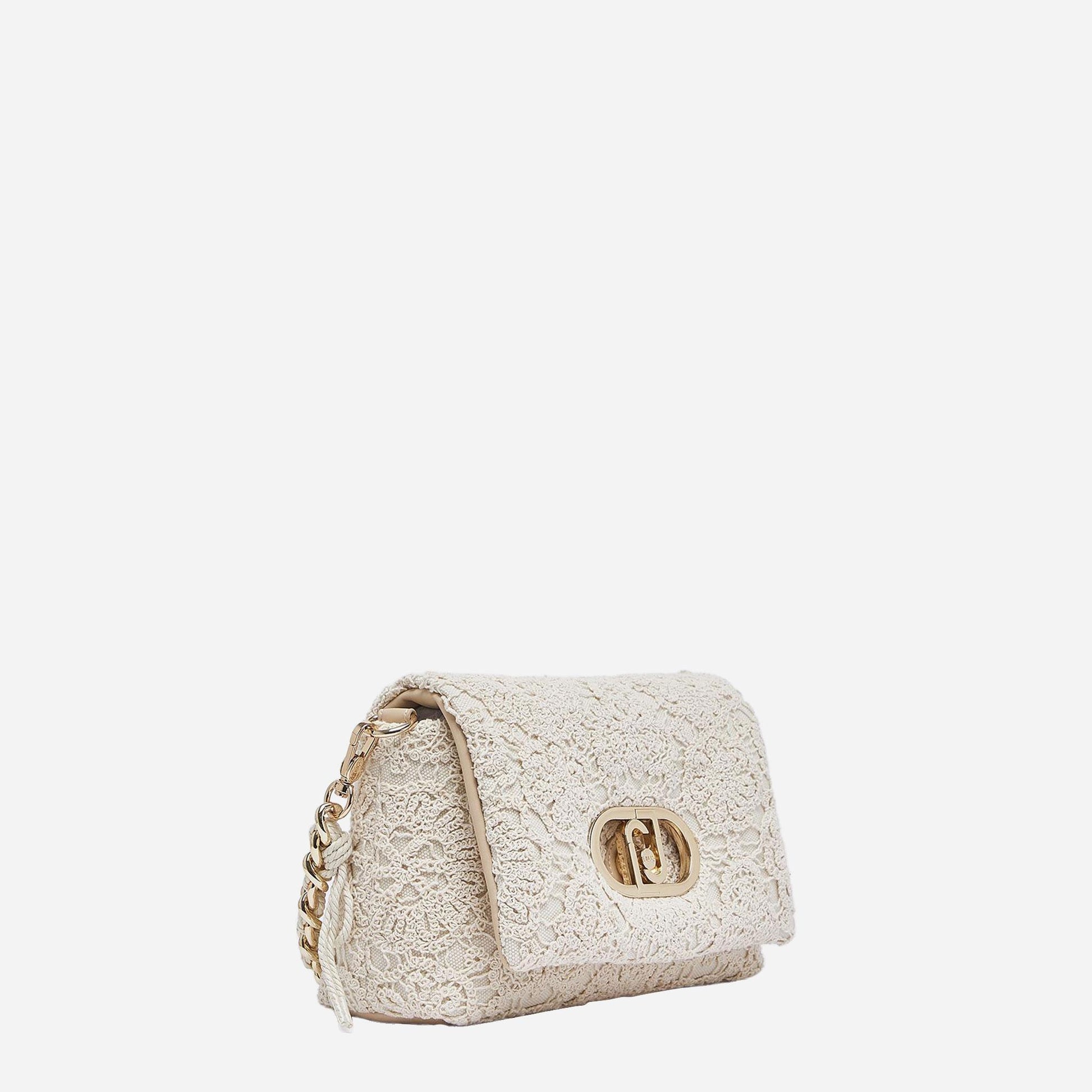 LIU JO Borsa media LaPuffy in crochet CREAM 