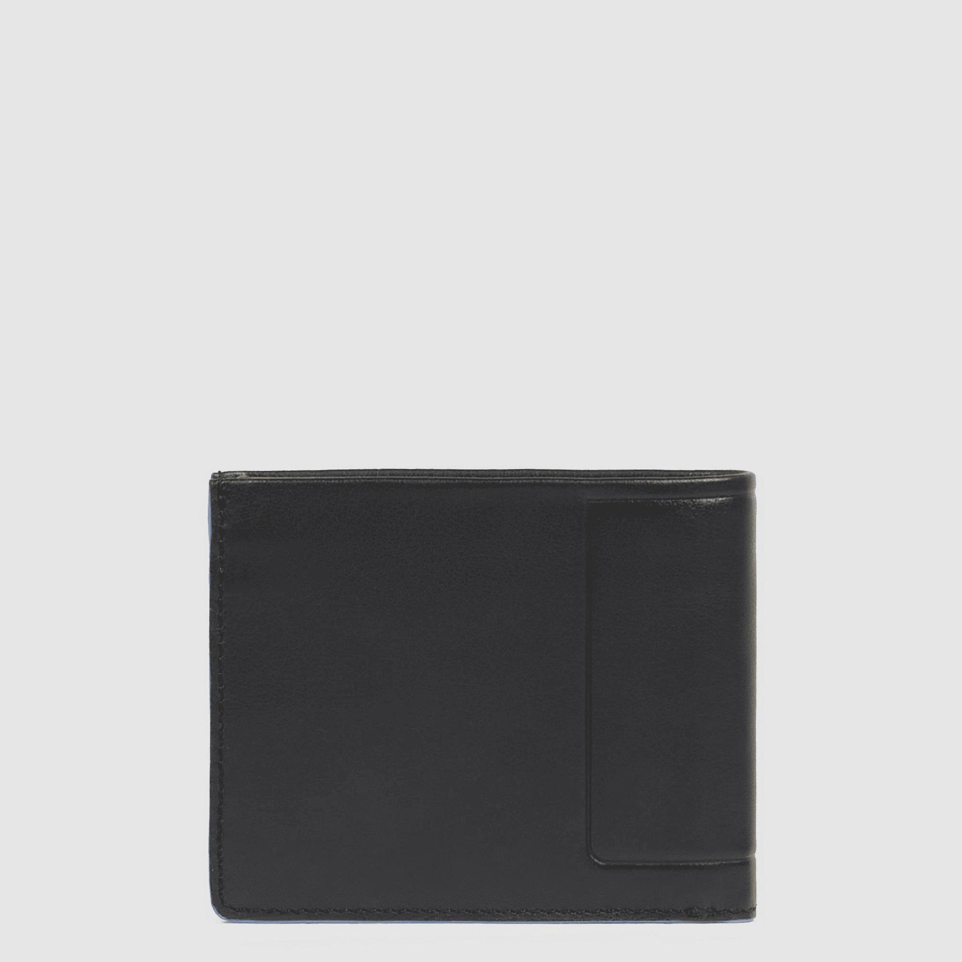 PIQUADRO Portafoglio uomo  in pelle con  porta monete Nero 