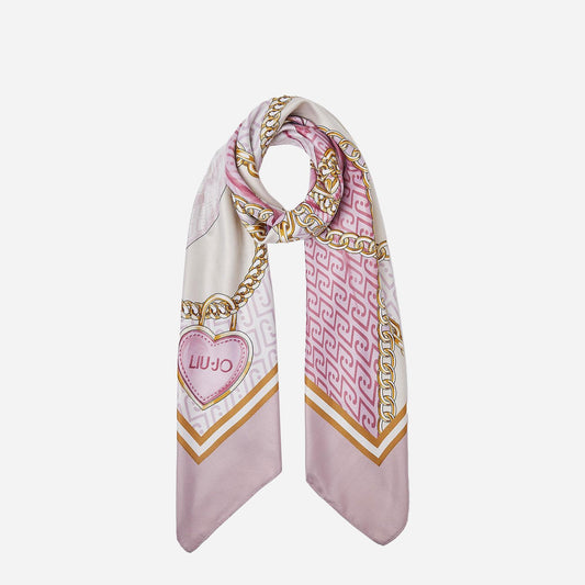 LIU JO Foulard grande con fiocco Soft peony 