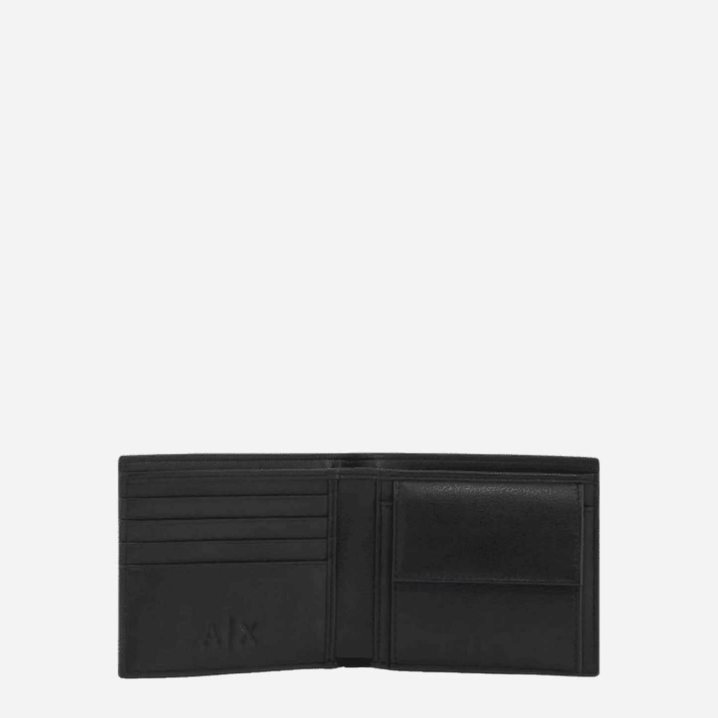 ARMANI EXCHANGE Portafogli uomo piccolo pelle liscia BLACK 