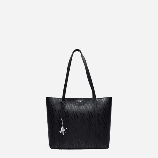 ARMANI EXCHANGE Borsa a mano in pelle BLACK/BLACK 