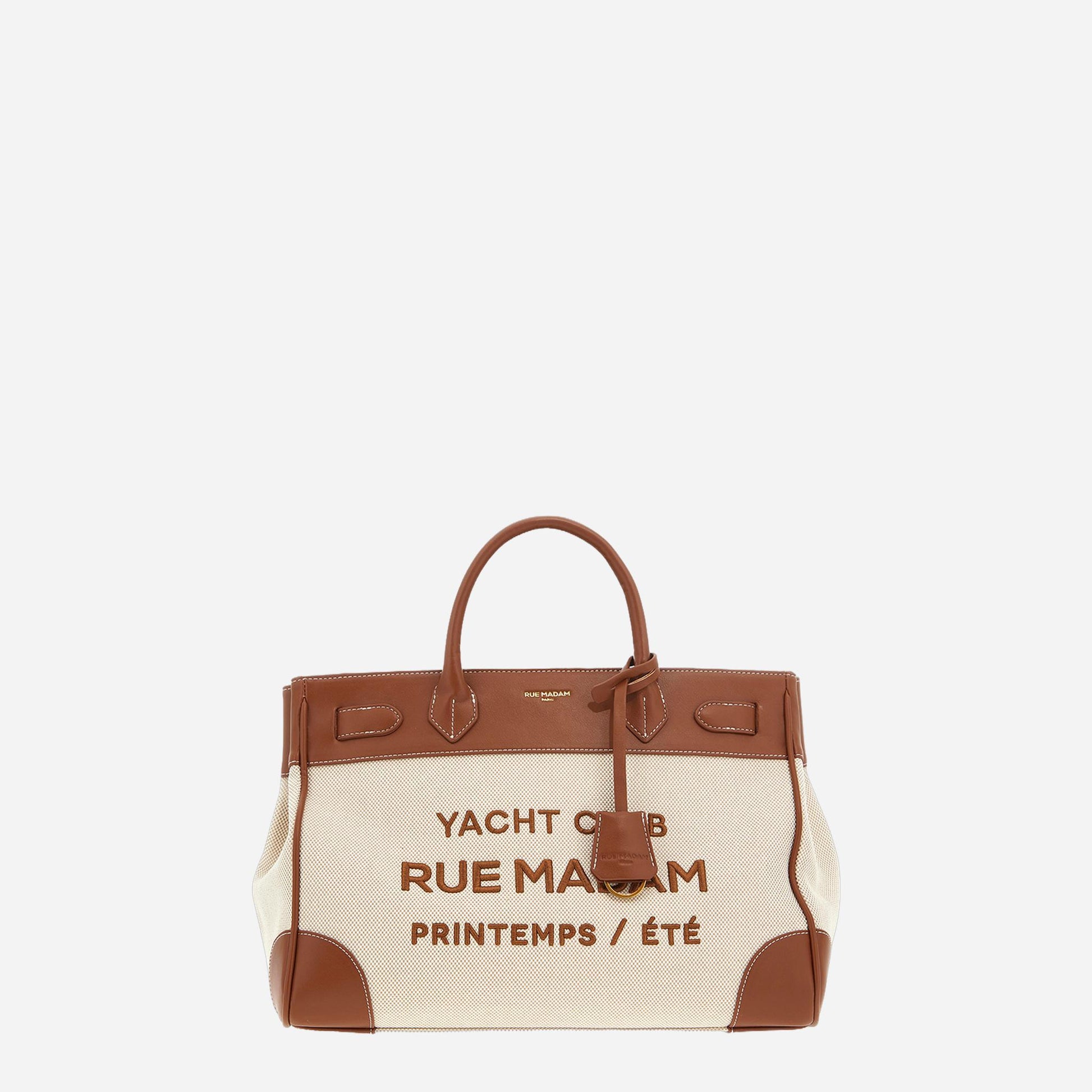 RUE MADAM RIVIERA TOTE CANVAS BROWN 