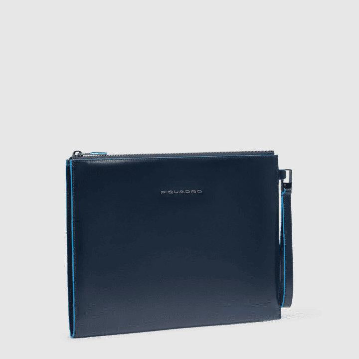 PIQUADRO Pochette uomo porta iPad® in pelle con polsiera BLU2 