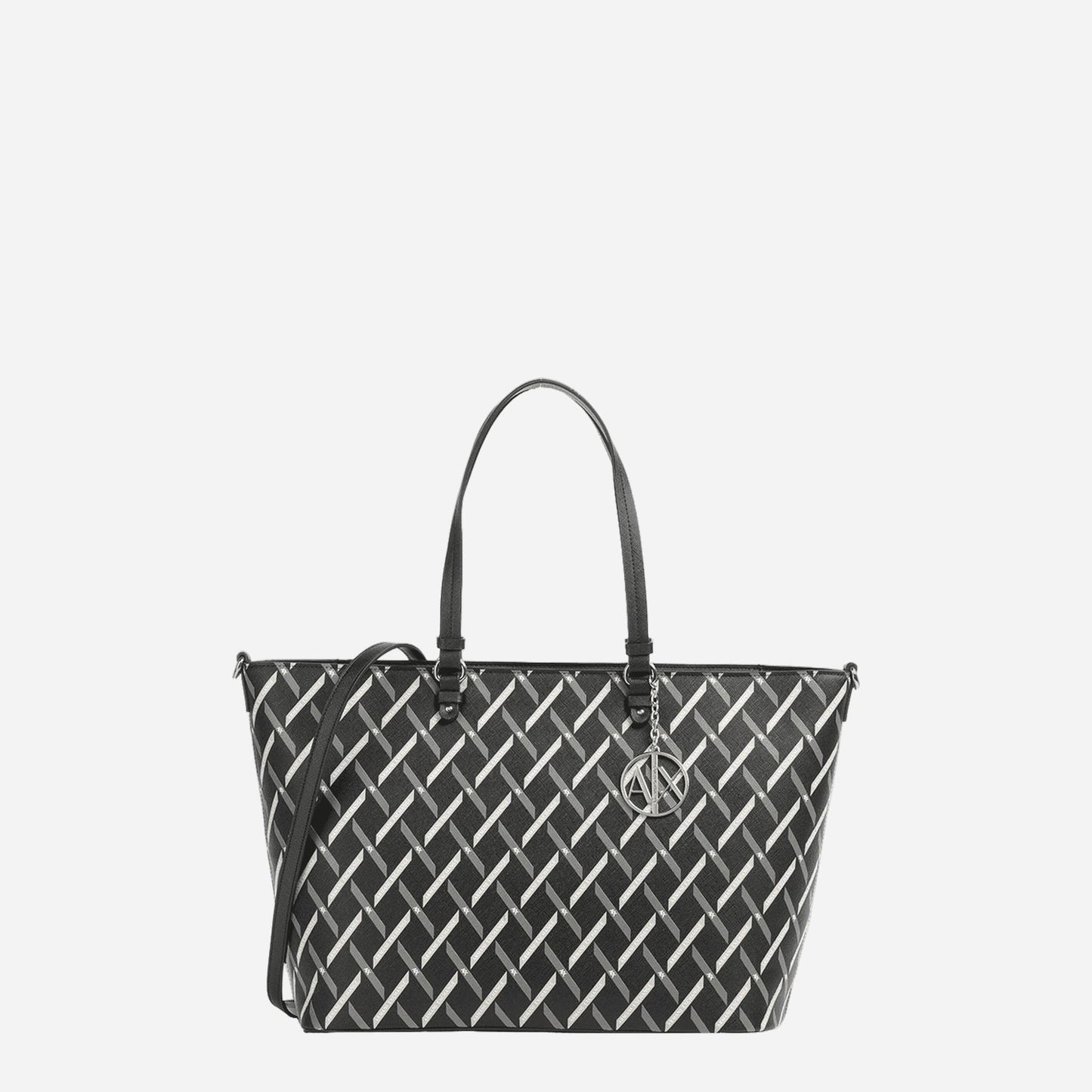ARMANI EXCHANGE Shopping a spalla in ecopelle BLACK / BLACK 