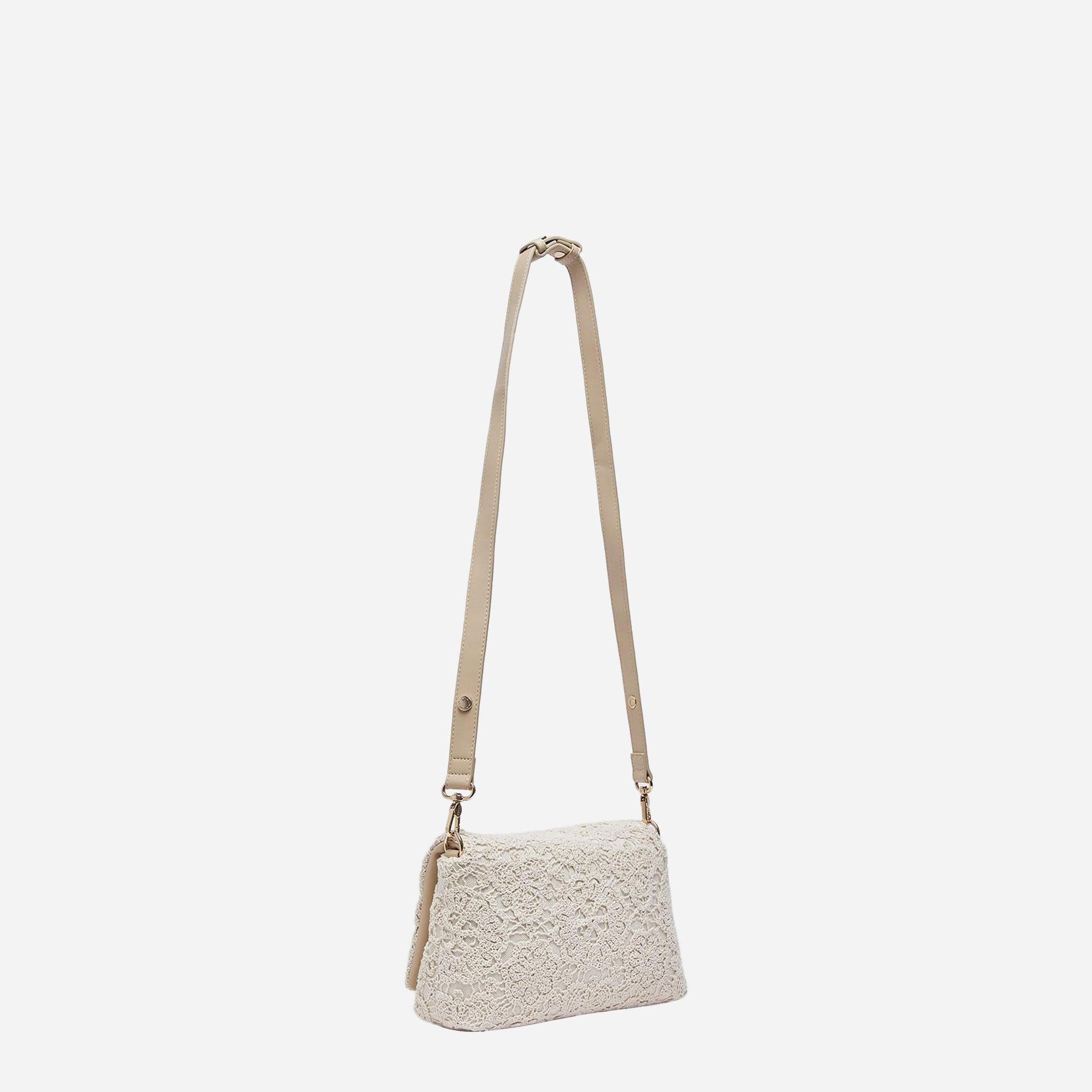 LIU JO Borsa media LaPuffy in crochet CREAM 