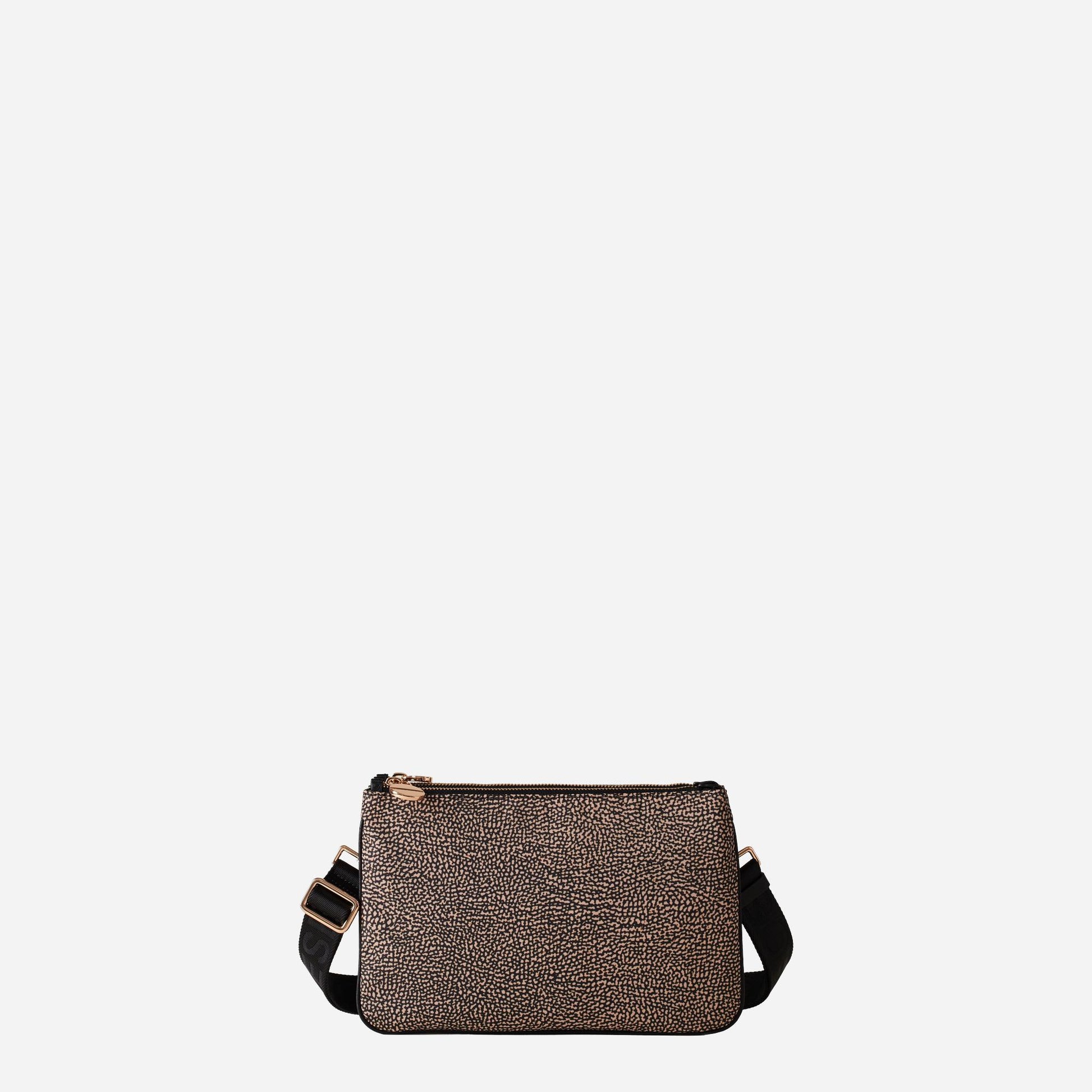 borbonese LUNA BAG SMALL OP NATURALE/NERO 