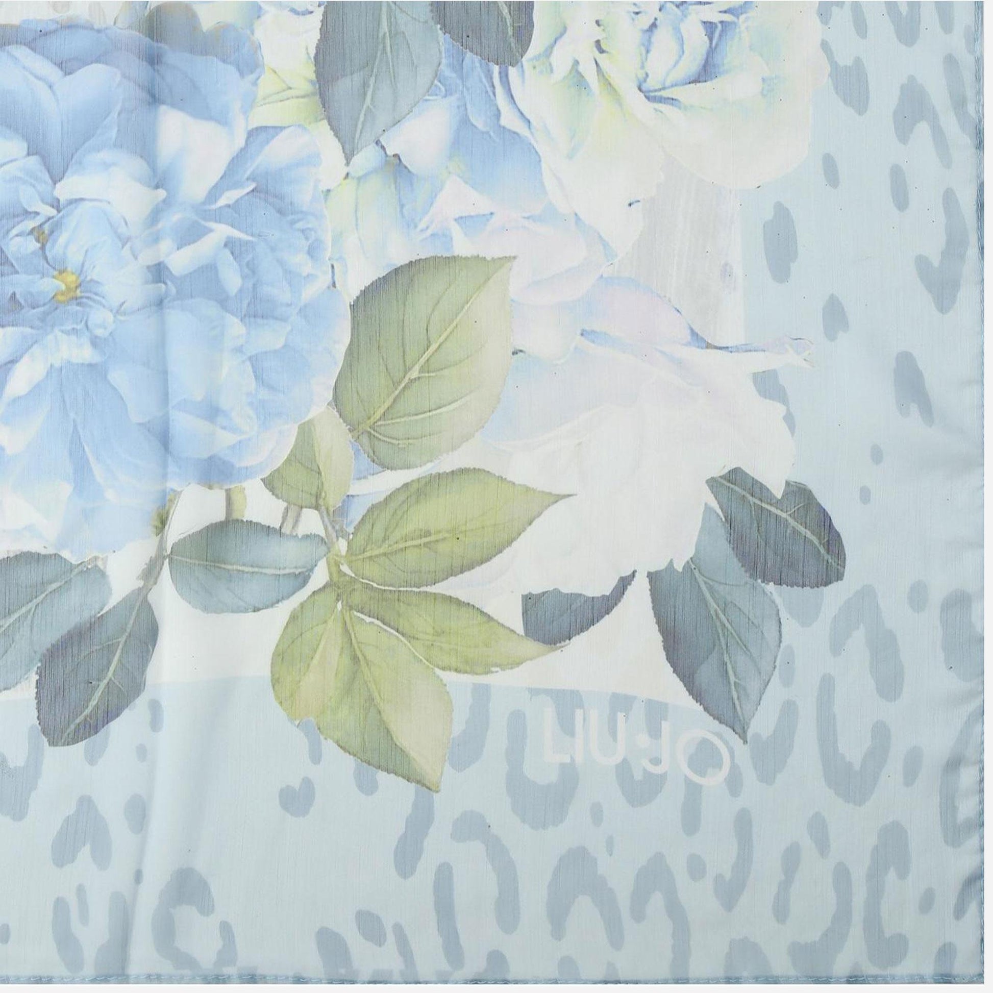 LIU JO Foulard grande con peonie Dusty blue 