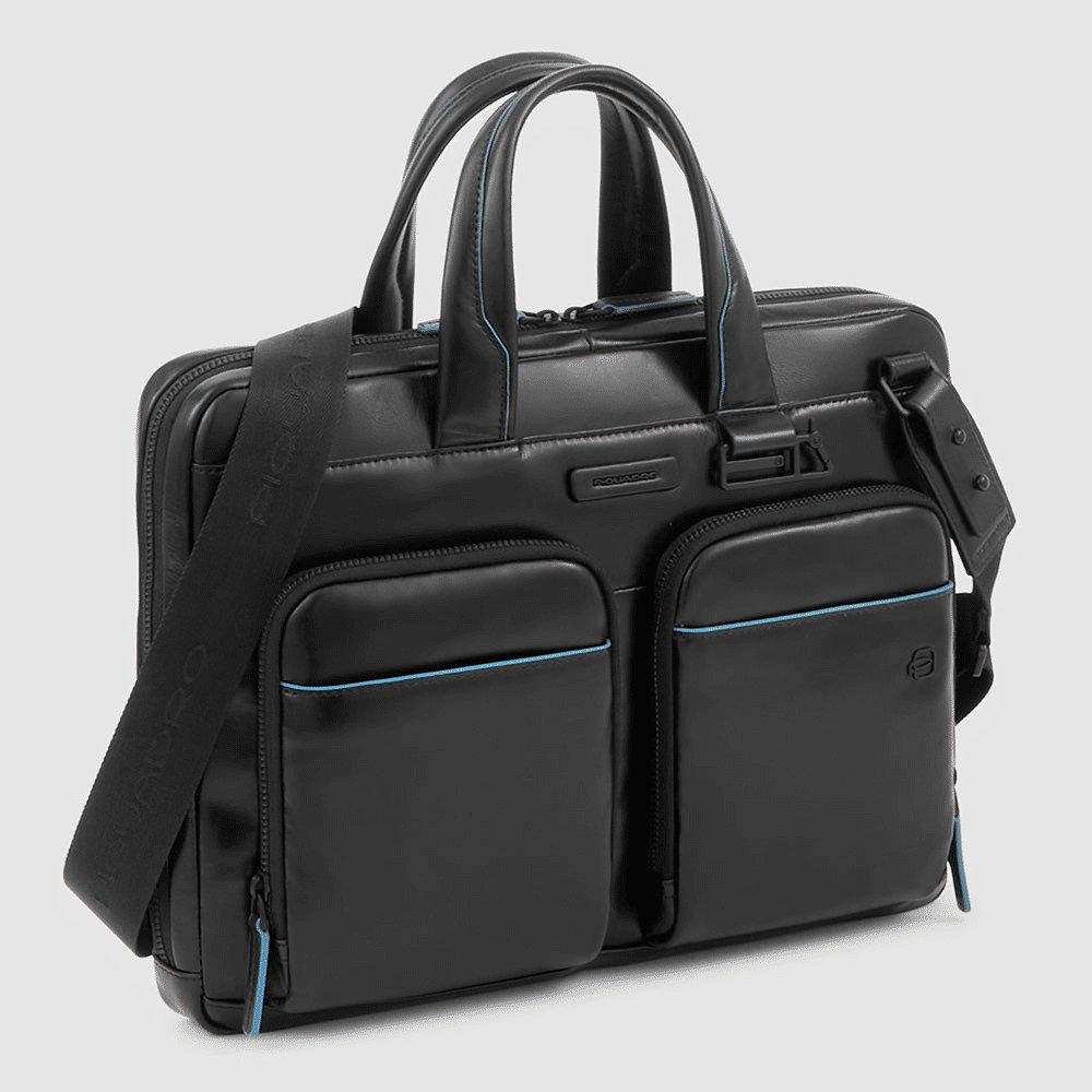 PIQUADRO Cartella sottile porta computer e porta iPad® Nero 