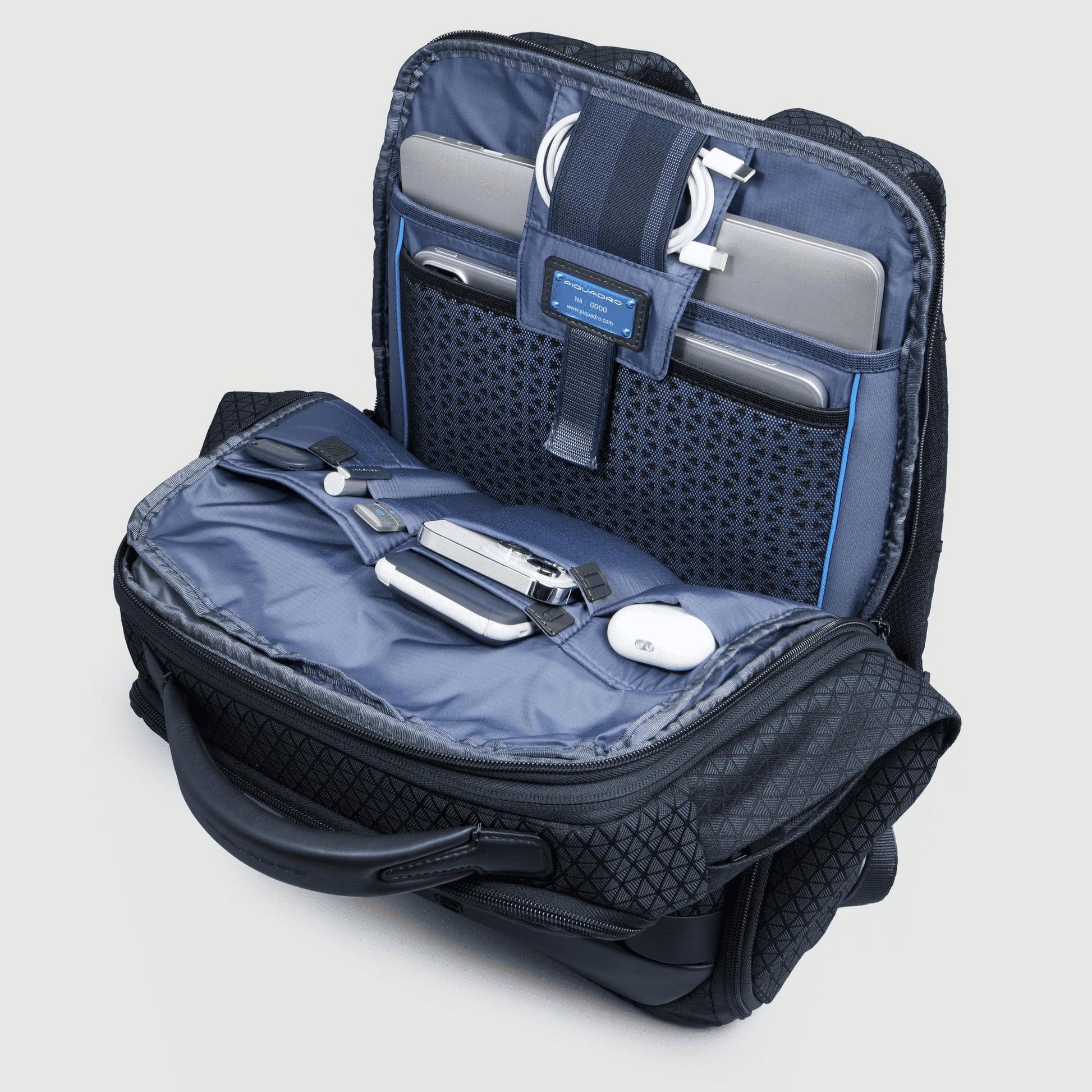 PIQUADRO Zaino da viaggio modulare porta pc e iPad® Blu 