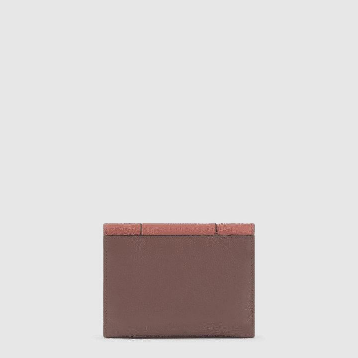 PIQUADRO Portafogli da donna piccolo in pelle con porta carte arancio/marrone 