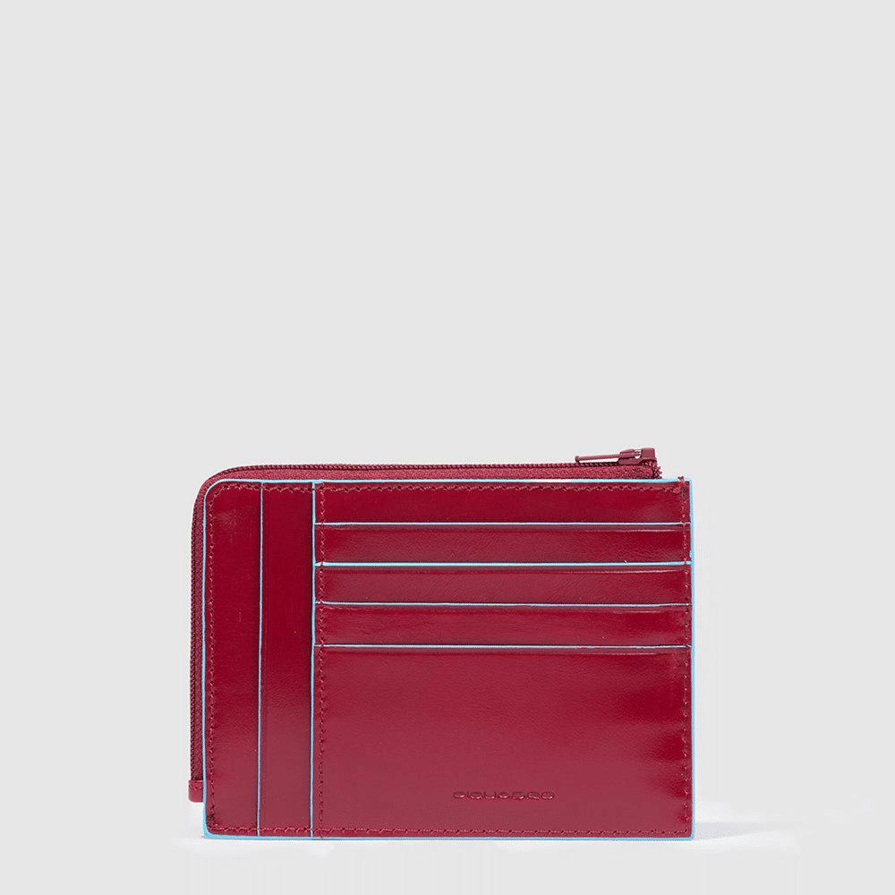 PIQUADRO Portafogli portacarte di credito uomo in pelle Rosso 