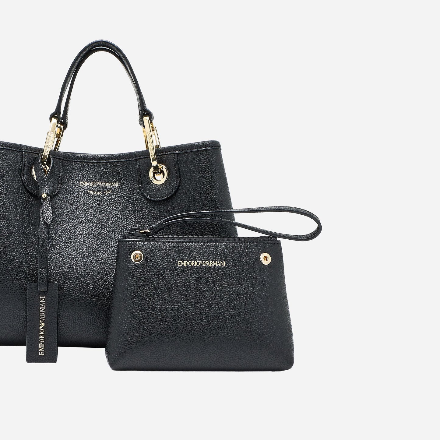 Emporio Armani SHOPPING BAG BLACK/ SILVER 