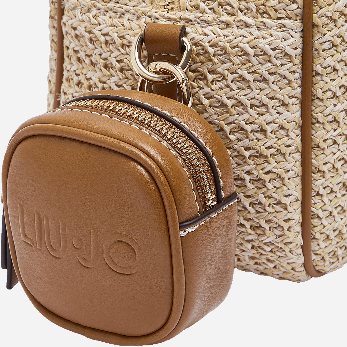 LIU JO Borsa bowling media in pizzo Naturale 