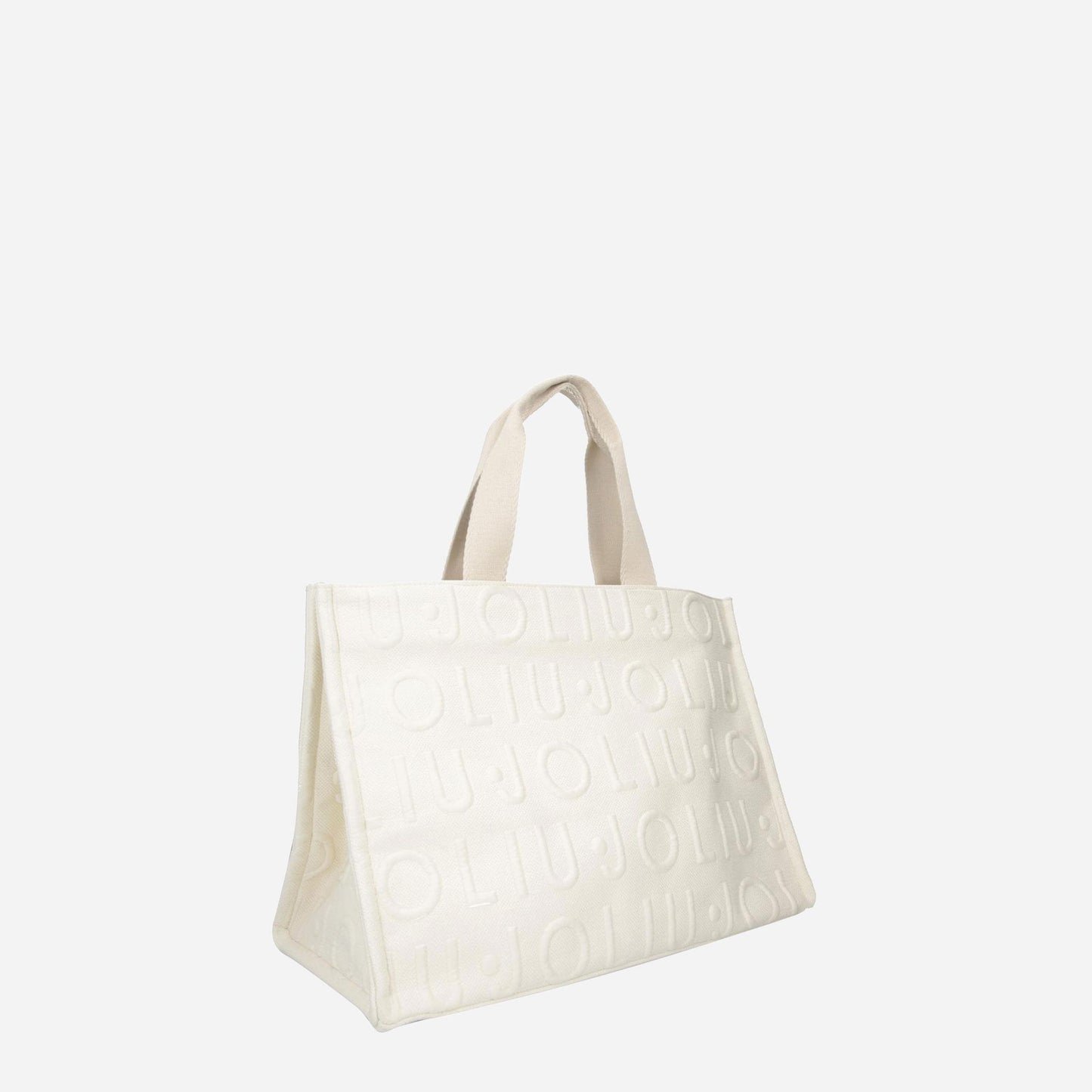 LIU JO Borsa tote media in maglia WHITE CREAM 