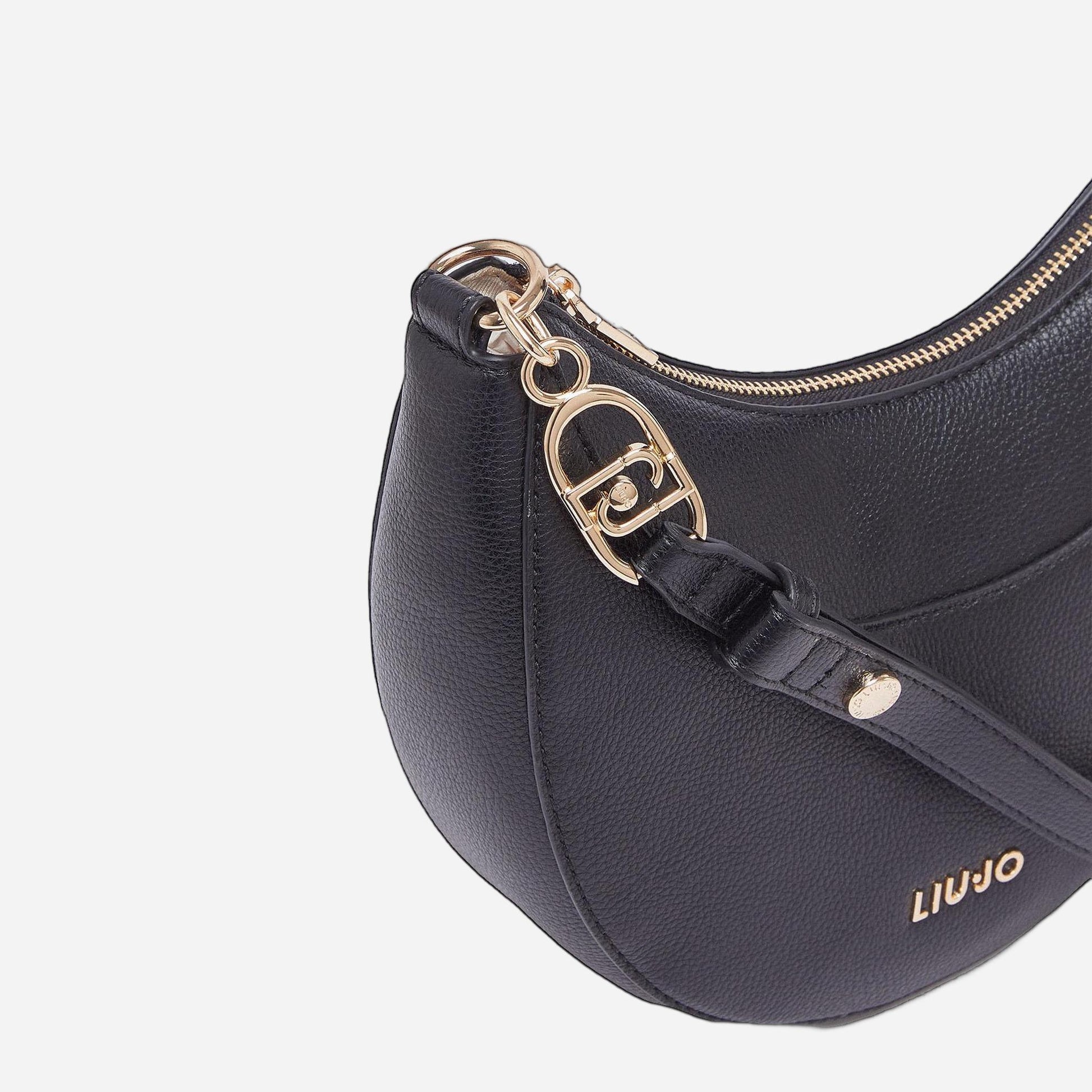 LIU JO Borsa hobo media con charm BLACK 