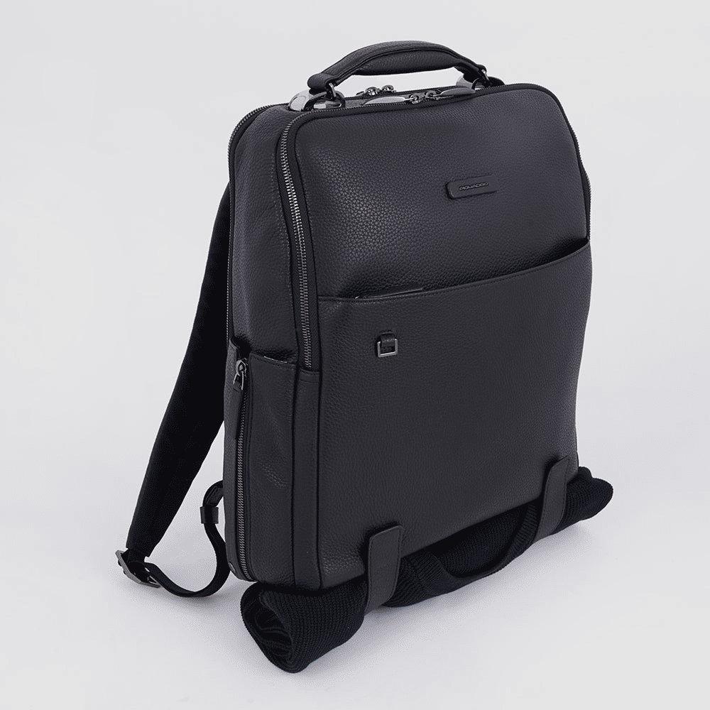 PIQUADRO Zaino uomo porta PC e porta iPad® in pelle Nero 
