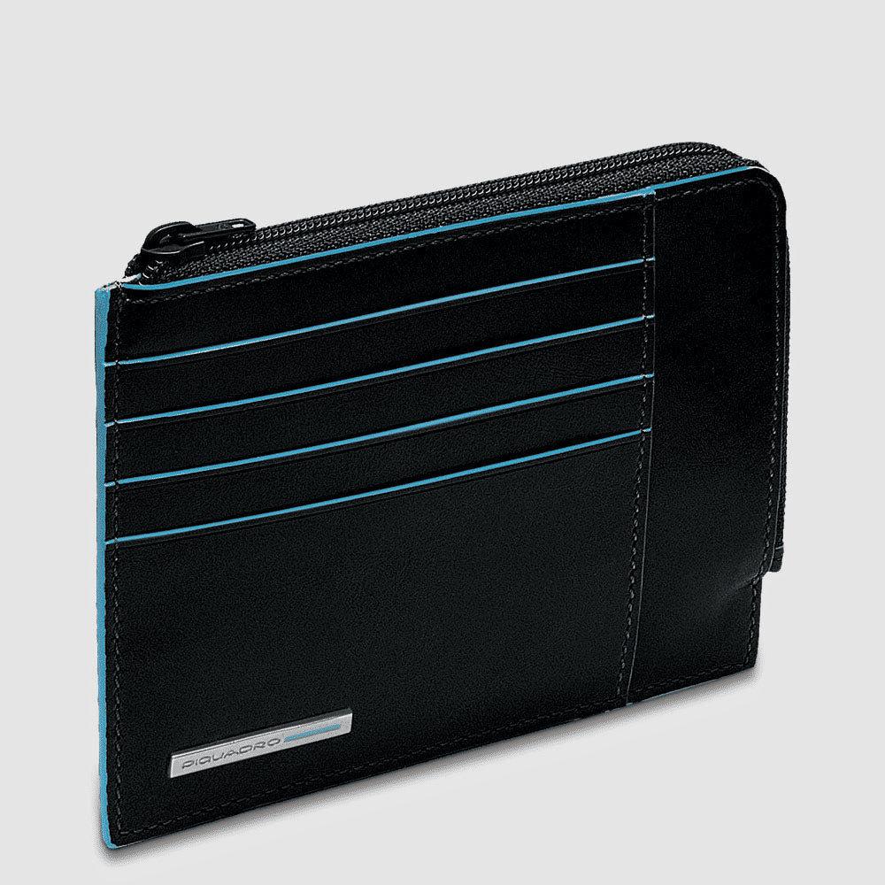 PIQUADRO Portafogli portacarte di credito uomo in pelle Nero 