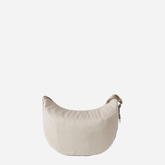 borbonese ECO LINE LUNA BAG MIDDLE WHITE COTTON 