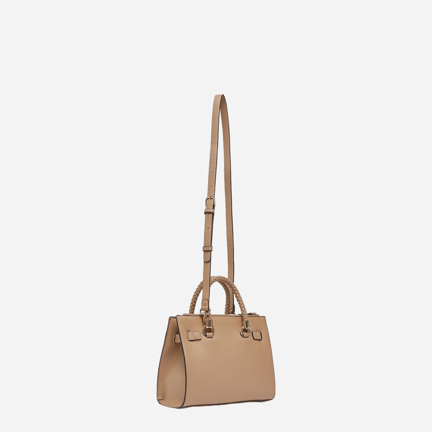 LIU JO Borsa satchel piccola con charms Cammello 