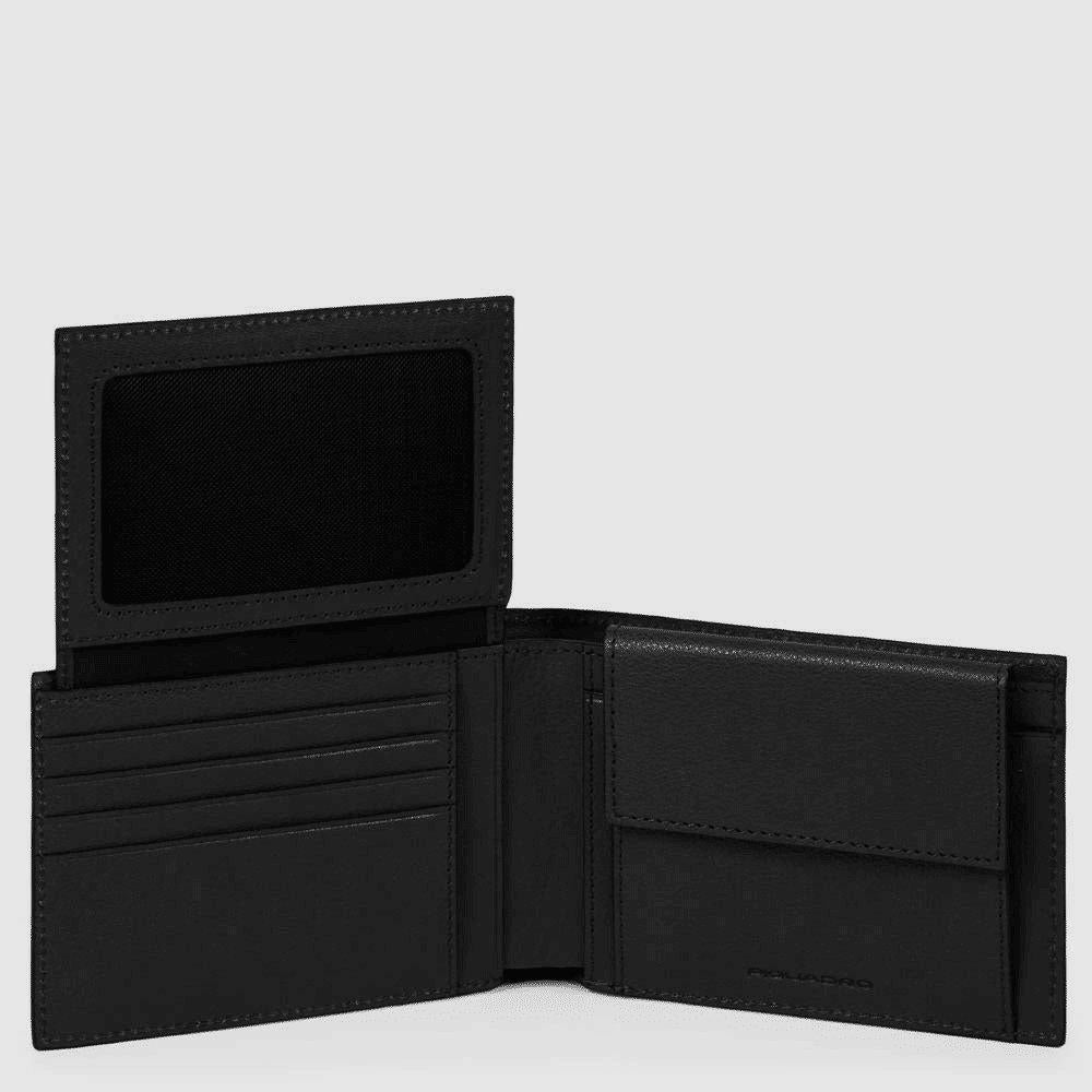 PIQUADRO Portafoglio uomo con porta documenti, porta monete Nero 