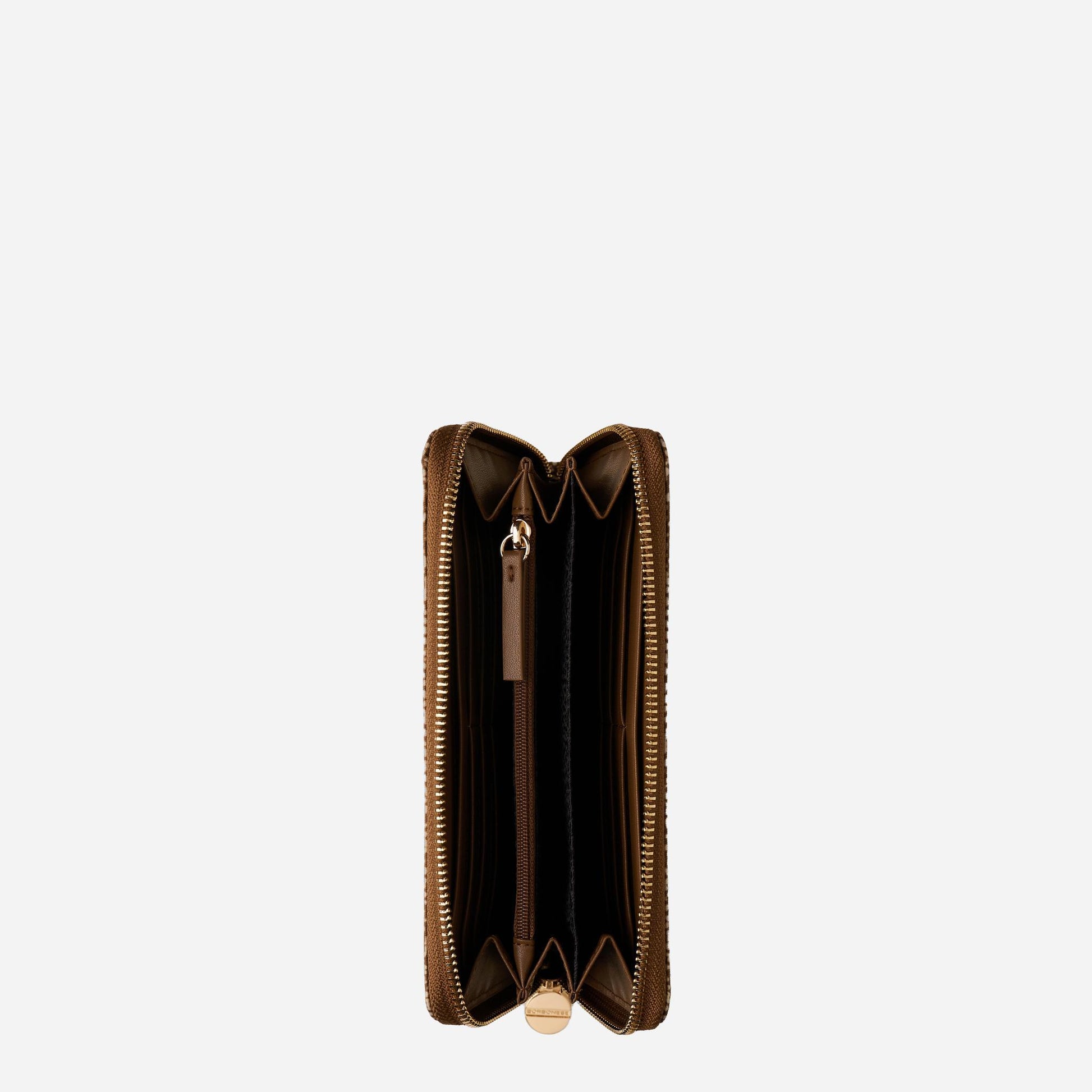 borbonese PORTAFOGLIO LARGE ZIP AROUND Beige/marrone 