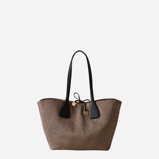 borbonese BORSA SHOPPING M. OP NATURALE/NERO 